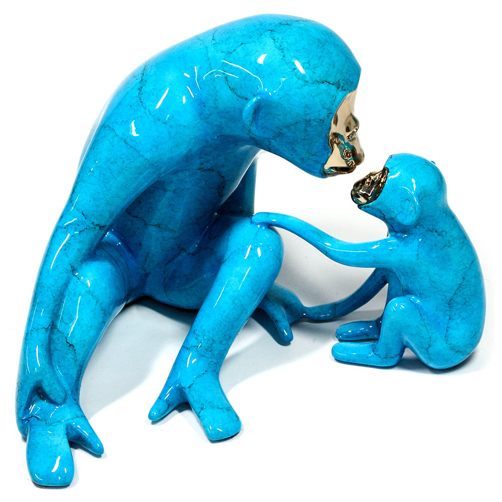 Loet Vanderveen - CHIMP AND BABY (192) - BRONZE - 7 X 5.5 - These sculptures are bronze limited editions.
<br>
<br><a href="/[sculpture]/[available]-[patina]-[swatches]/">More than 30 patinas are available</a>. Available patinas are indicated as IN STOCK. Loet Vanderveen limited editions are always in strong demand and our stocked inventory sells quickly. Special orders are not being taken at this time.
<br>
<br>Allow a few weeks for your sculptures to arrive as each one is thoroughly prepared and packed in our warehouse. This includes fully customized crating and boxing for each piece. Your patience is appreciated during this process as we strive to ensure that your new artwork safely arrives.
<br>
<br>Shipping and Handling TBD