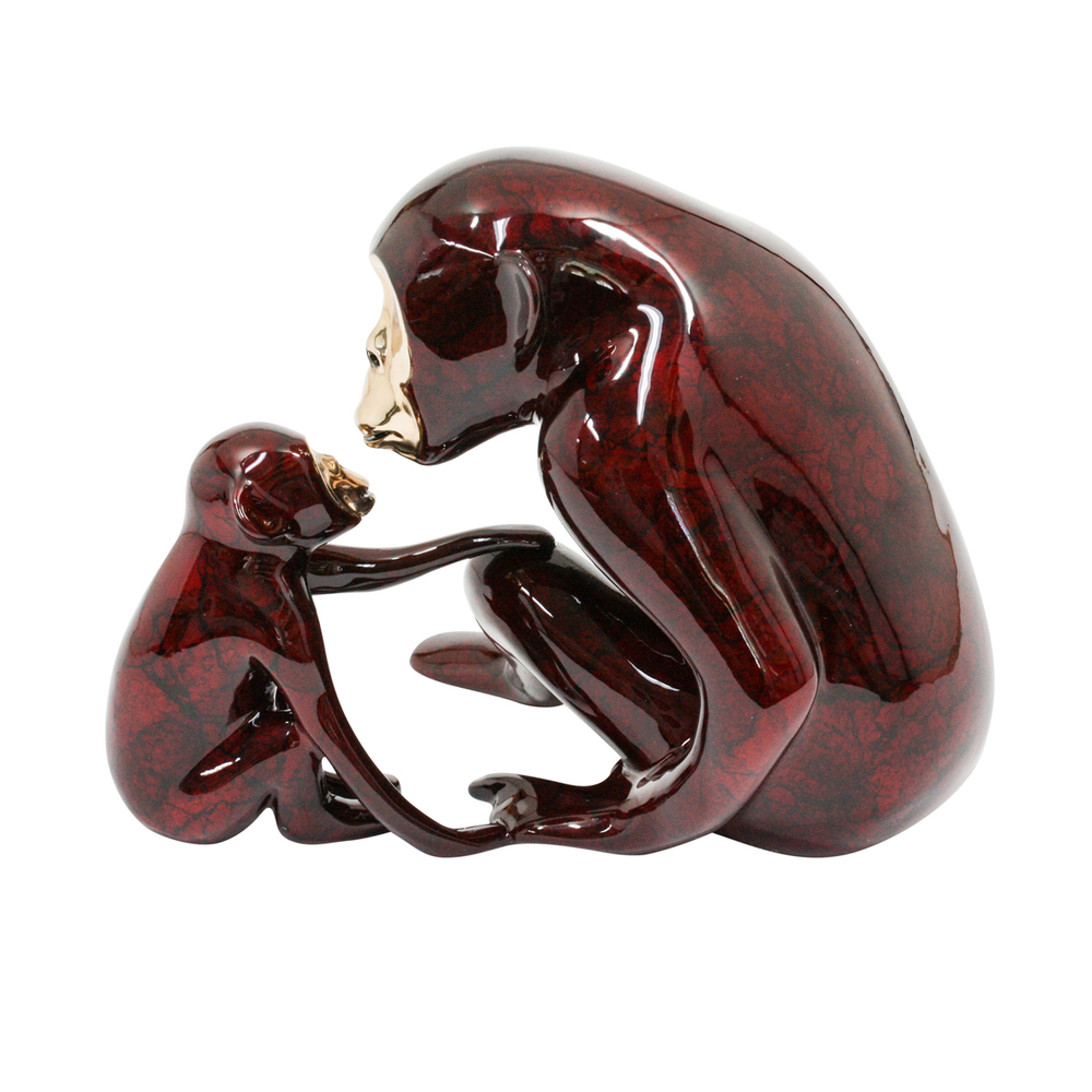 Loet Vanderveen - CHIMP AND BABY (192) - BRONZE - 7 X 5.5 - These sculptures are bronze limited editions.
<br>
<br><a href="/[sculpture]/[available]-[patina]-[swatches]/">More than 30 patinas are available</a>. Available patinas are indicated as IN STOCK. Loet Vanderveen limited editions are always in strong demand and our stocked inventory sells quickly. Special orders are not being taken at this time.
<br>
<br>Allow a few weeks for your sculptures to arrive as each one is thoroughly prepared and packed in our warehouse. This includes fully customized crating and boxing for each piece. Your patience is appreciated during this process as we strive to ensure that your new artwork safely arrives.
<br>
<br>Shipping and Handling TBD