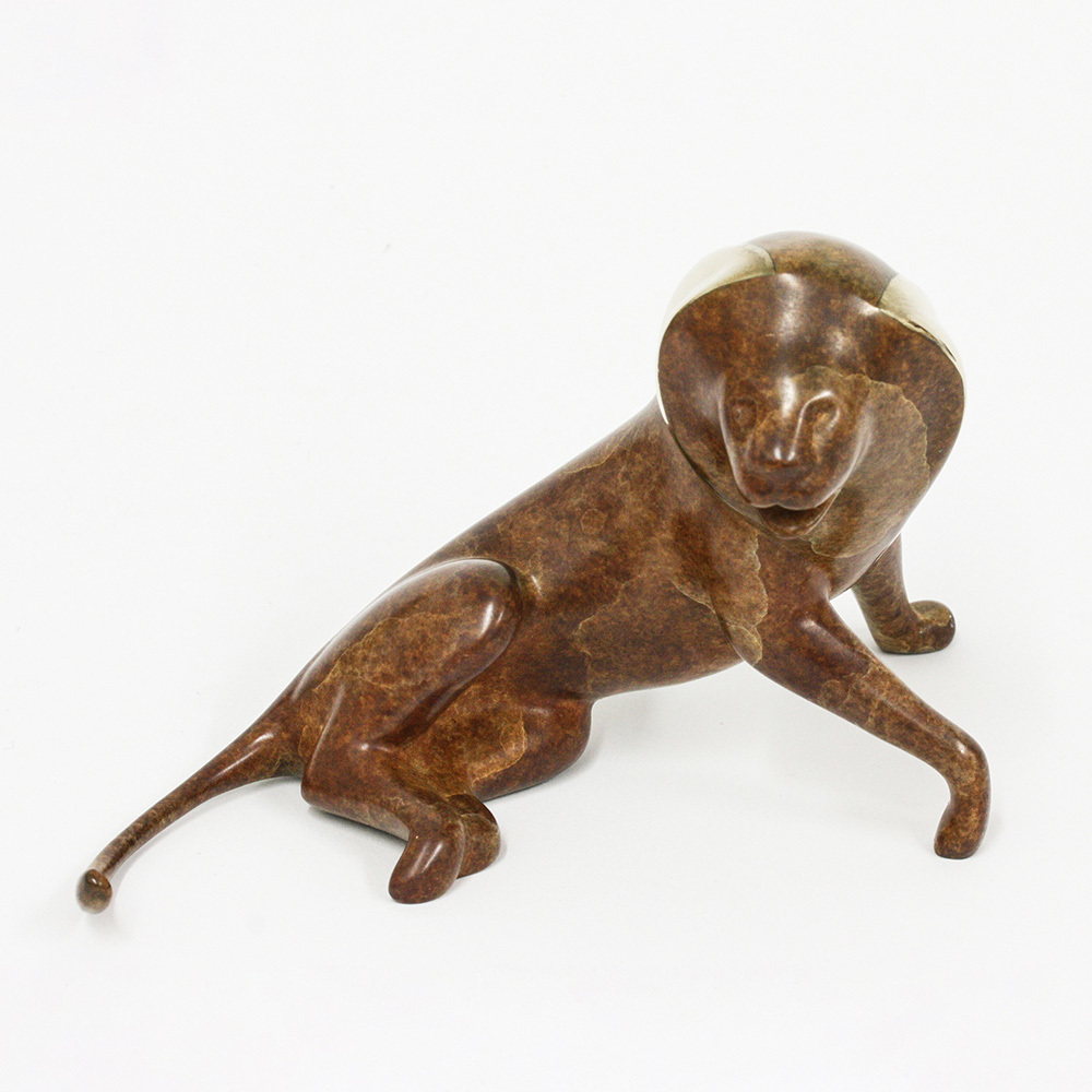 Loet Vanderveen - LION, SEATED (196) - BRONZE - 8 X 5 - These sculptures are bronze limited editions.
<br>
<br><a href="/[sculpture]/[available]-[patina]-[swatches]/">More than 30 patinas are available</a>. Available patinas are indicated as IN STOCK. Loet Vanderveen limited editions are always in strong demand and our stocked inventory sells quickly. Special orders are not being taken at this time.
<br>
<br>Allow a few weeks for your sculptures to arrive as each one is thoroughly prepared and packed in our warehouse. This includes fully customized crating and boxing for each piece. Your patience is appreciated during this process as we strive to ensure that your new artwork safely arrives.
<br>
<br>Shipping and Handling TBD