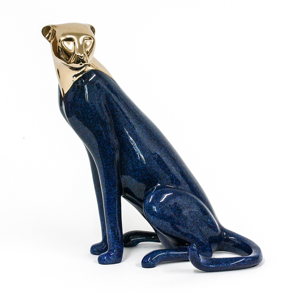 Loet Vanderveen - CHEETAH, SM SEATED #1 HEAD UP (309) - BRONZE - 14 X 8 X 14 - These sculptures are bronze limited editions.
<br>
<br><a href="/[sculpture]/[available]-[patina]-[swatches]/">More than 30 patinas are available</a>. Available patinas are indicated as IN STOCK. Loet Vanderveen limited editions are always in strong demand and our stocked inventory sells quickly. Special orders are not being taken at this time.
<br>
<br>Allow a few weeks for your sculptures to arrive as each one is thoroughly prepared and packed in our warehouse. This includes fully customized crating and boxing for each piece. Your patience is appreciated during this process as we strive to ensure that your new artwork safely arrives.
<br>
<br>Shipping and Handling TBD