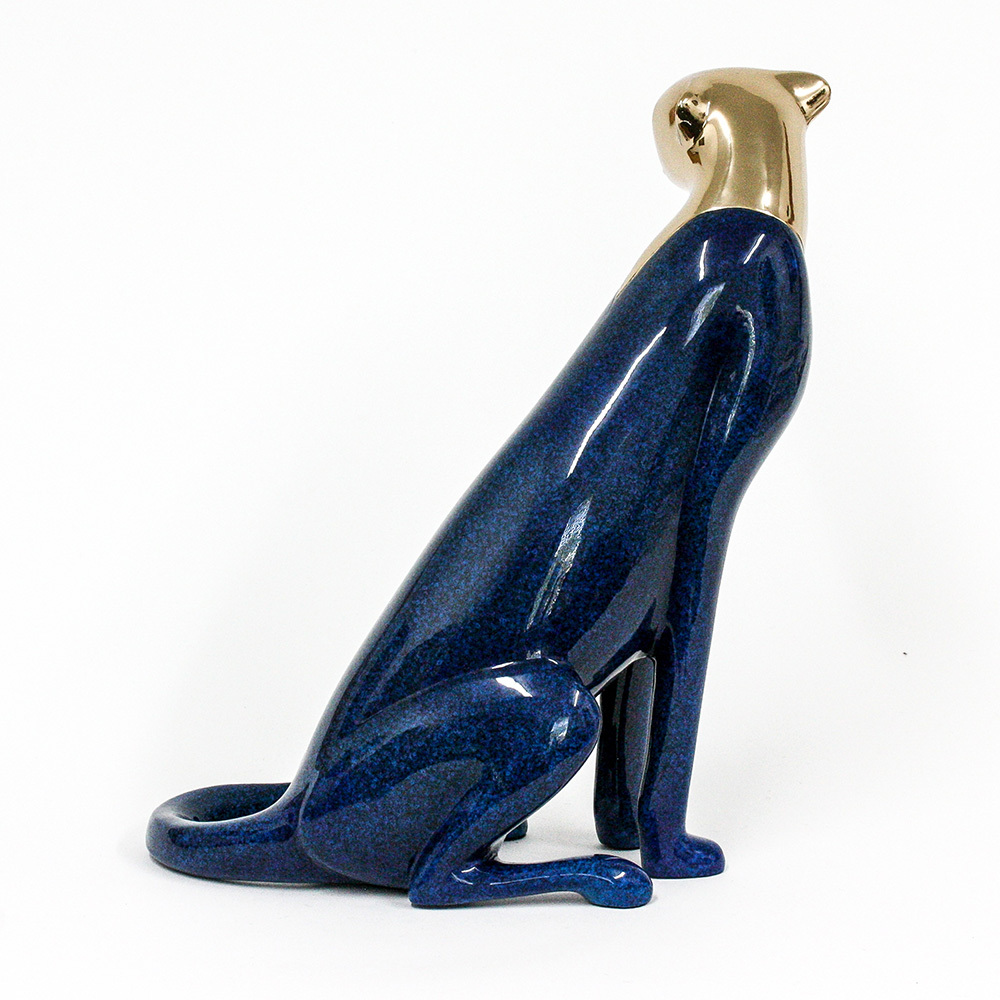 Loet Vanderveen - CHEETAH, SM SEATED #1 HEAD UP (309) - BRONZE - 14 X 8 X 14 - These sculptures are bronze limited editions.
<br>
<br><a href="/[sculpture]/[available]-[patina]-[swatches]/">More than 30 patinas are available</a>. Available patinas are indicated as IN STOCK. Loet Vanderveen limited editions are always in strong demand and our stocked inventory sells quickly. Special orders are not being taken at this time.
<br>
<br>Allow a few weeks for your sculptures to arrive as each one is thoroughly prepared and packed in our warehouse. This includes fully customized crating and boxing for each piece. Your patience is appreciated during this process as we strive to ensure that your new artwork safely arrives.
<br>
<br>Shipping and Handling TBD
