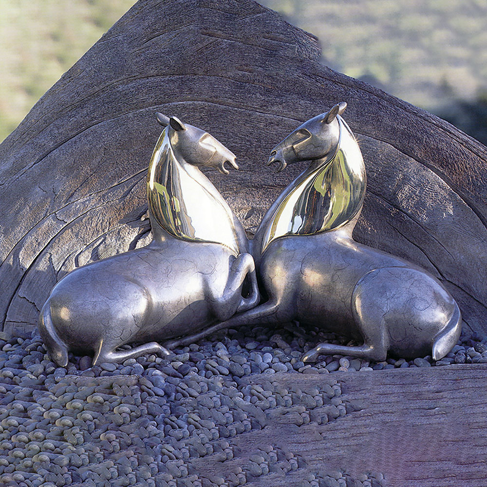 Loet Vanderveen - HORSES, IMPERIAL STALLIONS (POLISHED MANES) (316) - BRONZE - 22 X 13 X 13 - Free Shipping Anywhere In The USA!
<br>
<br>These sculptures are bronze limited editions.
<br>
<br><a href="/[sculpture]/[available]-[patina]-[swatches]/">More than 30 patinas are available</a>. Available patinas are indicated as IN STOCK. Loet Vanderveen limited editions are always in strong demand and our stocked inventory sells quickly. Special orders are not being taken at this time.
<br>
<br>Allow a few weeks for your sculptures to arrive as each one is thoroughly prepared and packed in our warehouse. This includes fully customized crating and boxing for each piece. Your patience is appreciated during this process as we strive to ensure that your new artwork safely arrives.