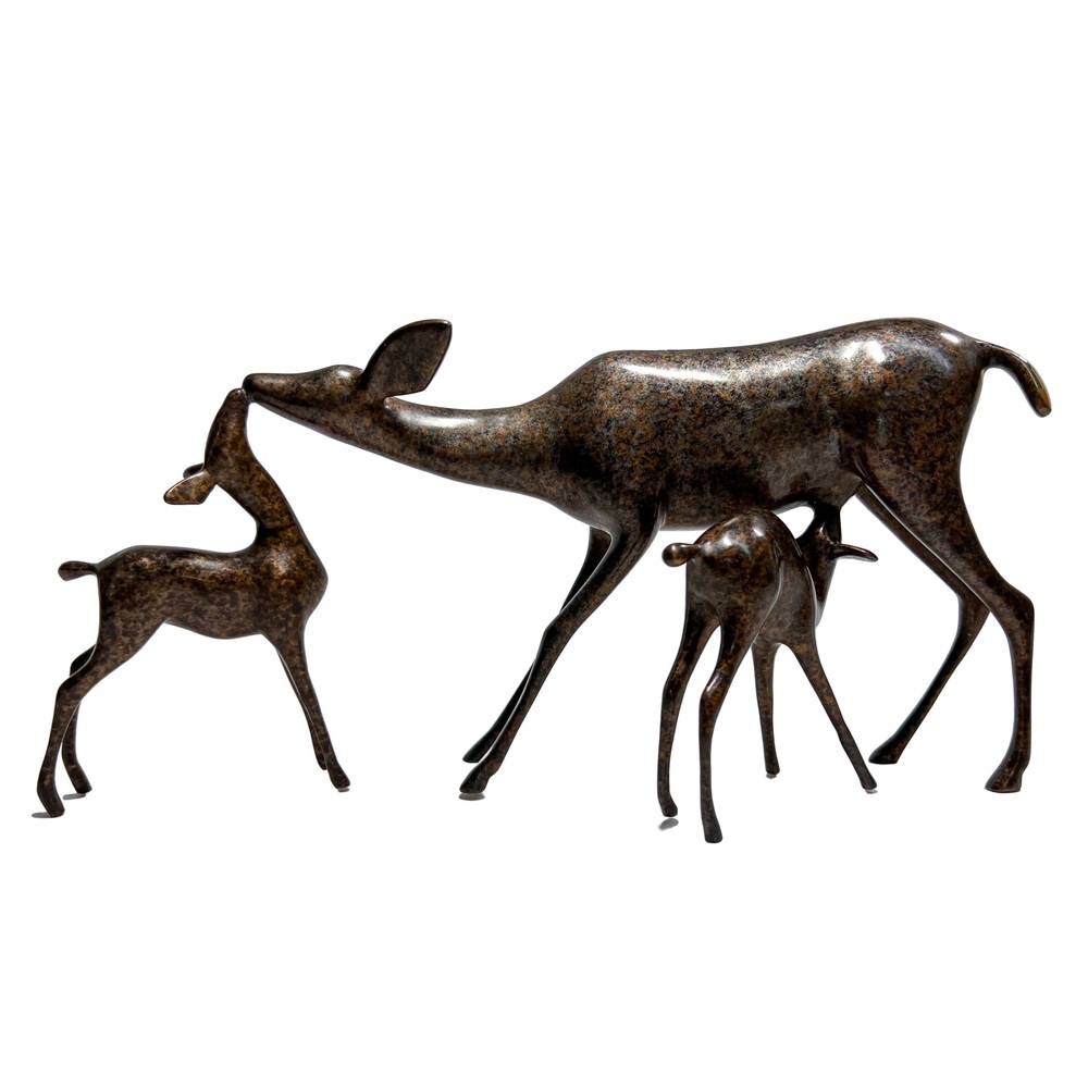 Loet Vanderveen - DOE & FAWNS (317) - BRONZE - 12 X 6 - Free Shipping Anywhere In The USA!
<br>
<br>These sculptures are bronze limited editions.
<br>
<br><a href="/[sculpture]/[available]-[patina]-[swatches]/">More than 30 patinas are available</a>. Available patinas are indicated as IN STOCK. Loet Vanderveen limited editions are always in strong demand and our stocked inventory sells quickly. Please contact the galleries for any special orders.
<br>
<br>Allow a few weeks for your sculptures to arrive as each one is thoroughly prepared and packed in our warehouse. This includes fully customized crating and boxing for each piece. Your patience is appreciated during this process as we strive to ensure that your new artwork safely arrives.