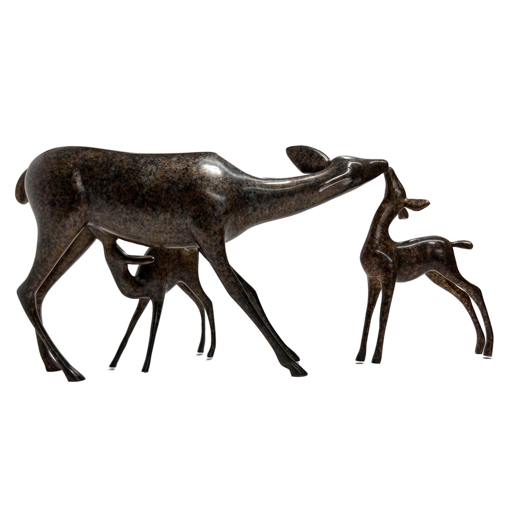 Loet Vanderveen - DOE & FAWNS (317) - BRONZE - 12 X 6 - Free Shipping Anywhere In The USA!
<br>
<br>These sculptures are bronze limited editions.
<br>
<br><a href="/[sculpture]/[available]-[patina]-[swatches]/">More than 30 patinas are available</a>. Available patinas are indicated as IN STOCK. Loet Vanderveen limited editions are always in strong demand and our stocked inventory sells quickly. Special orders are not being taken at this time.
<br>
<br>Allow a few weeks for your sculptures to arrive as each one is thoroughly prepared and packed in our warehouse. This includes fully customized crating and boxing for each piece. Your patience is appreciated during this process as we strive to ensure that your new artwork safely arrives.