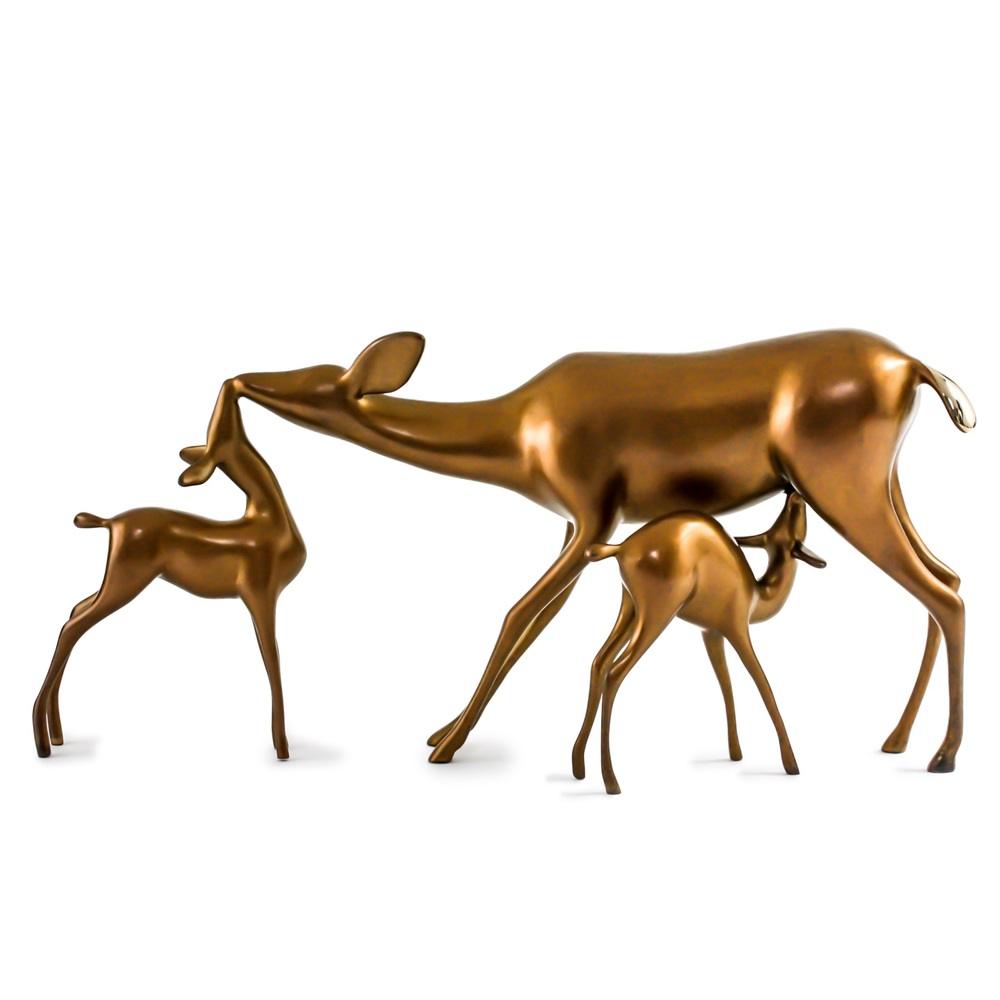 Loet Vanderveen - DOE & FAWNS (317) - BRONZE - 12 X 6 - Free Shipping Anywhere In The USA!
<br>
<br>These sculptures are bronze limited editions.
<br>
<br><a href="/[sculpture]/[available]-[patina]-[swatches]/">More than 30 patinas are available</a>. Available patinas are indicated as IN STOCK. Loet Vanderveen limited editions are always in strong demand and our stocked inventory sells quickly. Please contact the galleries for any special orders.
<br>
<br>Allow a few weeks for your sculptures to arrive as each one is thoroughly prepared and packed in our warehouse. This includes fully customized crating and boxing for each piece. Your patience is appreciated during this process as we strive to ensure that your new artwork safely arrives.