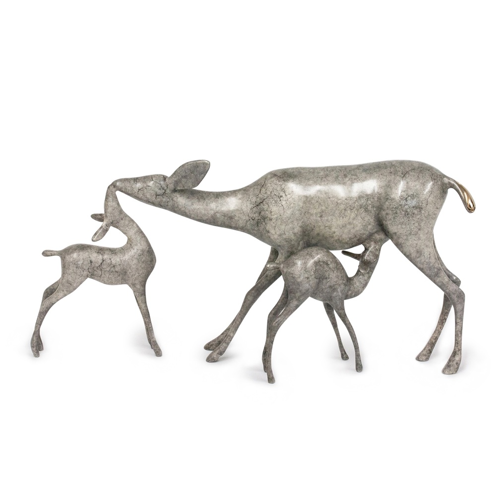Loet Vanderveen - DOE & FAWNS (317) - BRONZE - 12 X 6 - Free Shipping Anywhere In The USA!<br><br>These sculptures are bronze limited editions.<br><br><a href="/[sculpture]/[available]-[patina]-[swatches]/">More than 30 patinas are available</a>. Available patinas are indicated as IN STOCK. Loet Vanderveen limited editions are always in strong demand and our stocked inventory sells quickly. Please contact the galleries for any special orders.<br><br>Allow a few weeks for your sculptures to arrive as each one is thoroughly prepared and packed in our warehouse. This includes fully customized crating and boxing for each piece. Your patience is appreciated during this process as we strive to ensure that your new artwork safely arrives.