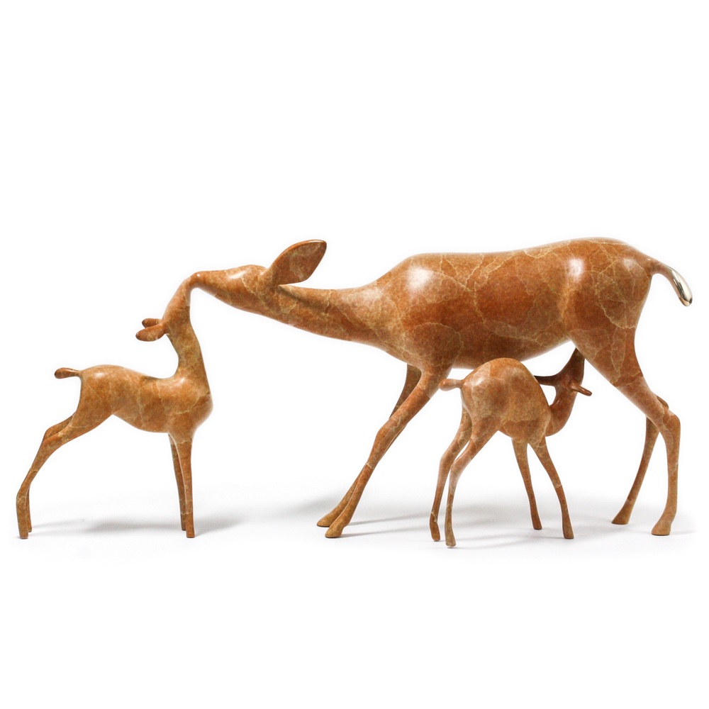 Loet Vanderveen - DOE & FAWNS (317) - BRONZE - 12 X 6 - Free Shipping Anywhere In The USA!
<br>
<br>These sculptures are bronze limited editions.
<br>
<br><a href="/[sculpture]/[available]-[patina]-[swatches]/">More than 30 patinas are available</a>. Available patinas are indicated as IN STOCK. Loet Vanderveen limited editions are always in strong demand and our stocked inventory sells quickly. Please contact the galleries for any special orders.
<br>
<br>Allow a few weeks for your sculptures to arrive as each one is thoroughly prepared and packed in our warehouse. This includes fully customized crating and boxing for each piece. Your patience is appreciated during this process as we strive to ensure that your new artwork safely arrives.