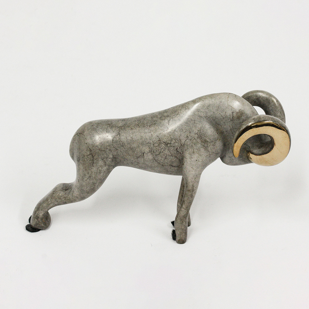 Loet Vanderveen - RAM, CLASSIC (321) - BRONZE - 5 X 2.75 - These sculptures are bronze limited editions.
<br>
<br><a href="/[sculpture]/[available]-[patina]-[swatches]/">More than 30 patinas are available</a>. Available patinas are indicated as IN STOCK. Loet Vanderveen limited editions are always in strong demand and our stocked inventory sells quickly. Special orders are not being taken at this time.
<br>
<br>Allow a few weeks for your sculptures to arrive as each one is thoroughly prepared and packed in our warehouse. This includes fully customized crating and boxing for each piece. Your patience is appreciated during this process as we strive to ensure that your new artwork safely arrives.
<br>
<br>Shipping and Handling TBD