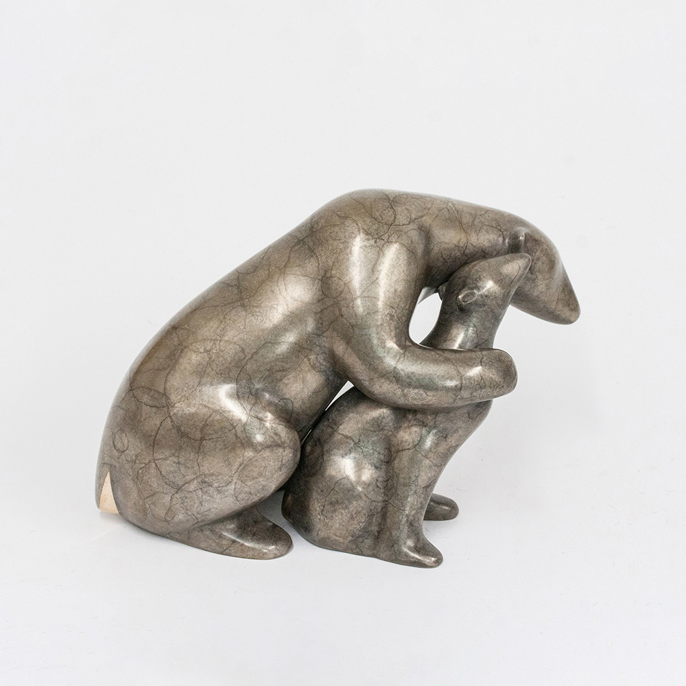 Loet Vanderveen - POLAR BEAR & BABY (323) - BRONZE - 5.5 X 8.5 - These sculptures are bronze limited editions.
<br>
<br><a href="/[sculpture]/[available]-[patina]-[swatches]/">More than 30 patinas are available</a>. Available patinas are indicated as IN STOCK. Loet Vanderveen limited editions are always in strong demand and our stocked inventory sells quickly. Special orders are not being taken at this time.
<br>
<br>Allow a few weeks for your sculptures to arrive as each one is thoroughly prepared and packed in our warehouse. This includes fully customized crating and boxing for each piece. Your patience is appreciated during this process as we strive to ensure that your new artwork safely arrives.
<br>
<br>Shipping and Handling TBD