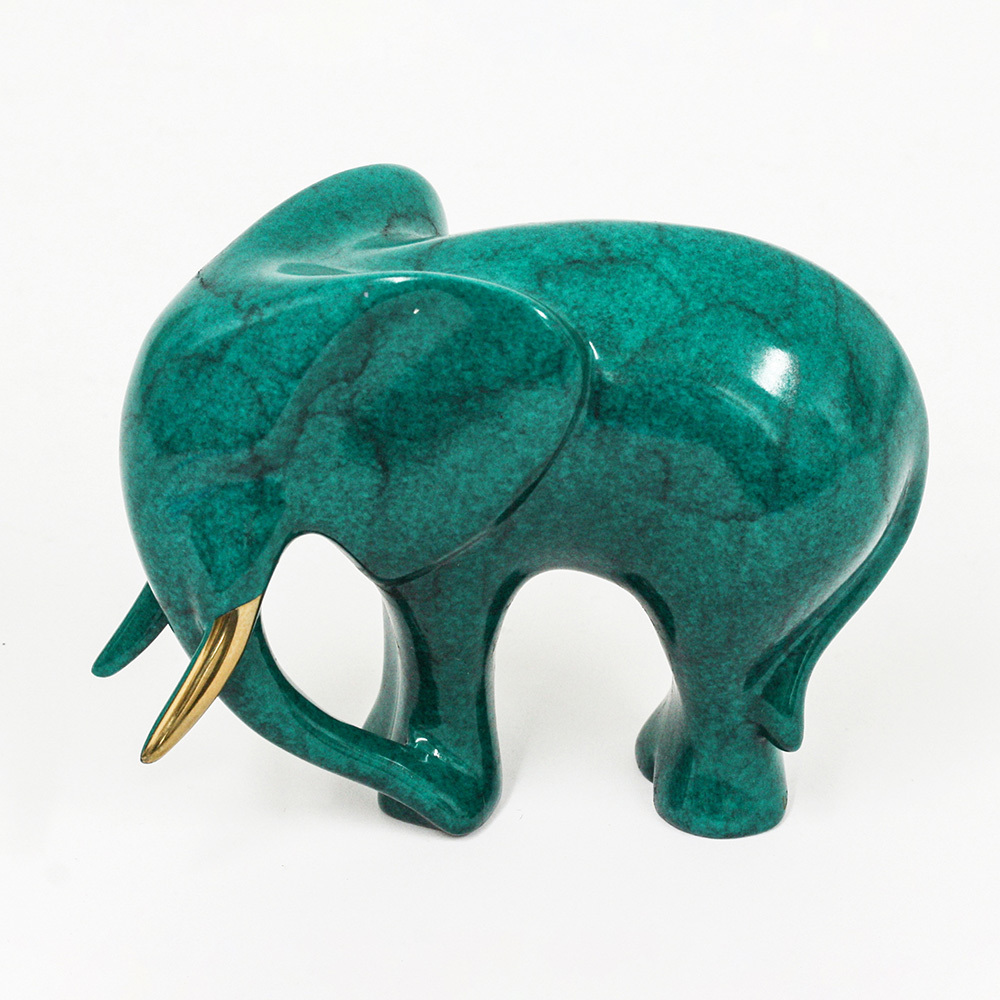 Loet Vanderveen - ELEPHANT STANDING, CLASSIC (325) - BRONZE - 5 X 3.5 - These sculptures are bronze limited editions.
<br>
<br><a href="/[sculpture]/[available]-[patina]-[swatches]/">More than 30 patinas are available</a>. Available patinas are indicated as IN STOCK. Loet Vanderveen limited editions are always in strong demand and our stocked inventory sells quickly. Special orders are not being taken at this time.
<br>
<br>Allow a few weeks for your sculptures to arrive as each one is thoroughly prepared and packed in our warehouse. This includes fully customized crating and boxing for each piece. Your patience is appreciated during this process as we strive to ensure that your new artwork safely arrives.
<br>
<br>Shipping and Handling TBD