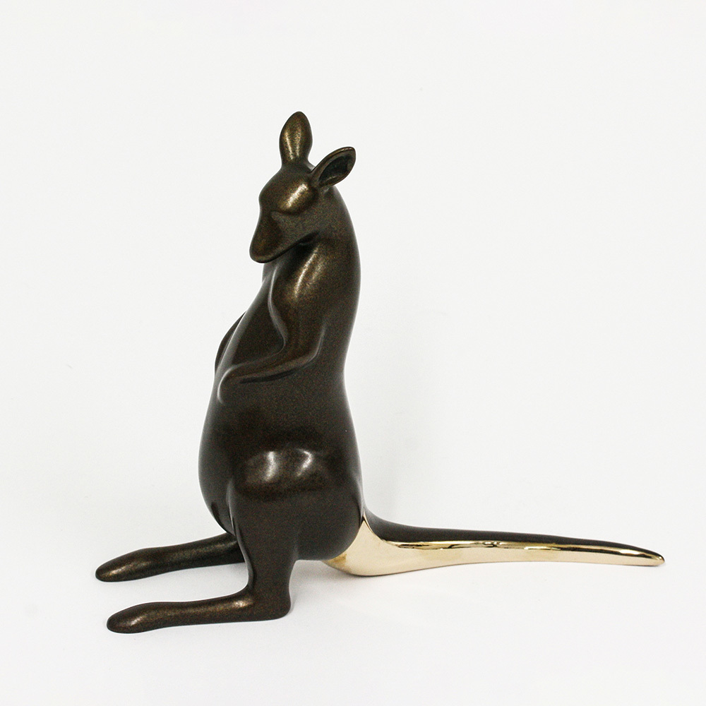 Loet Vanderveen - KANGAROO (332) - BRONZE - 7 X 8 - Free Shipping Anywhere In The USA!
<br>
<br>These sculptures are bronze limited editions.
<br>
<br><a href="/[sculpture]/[available]-[patina]-[swatches]/">More than 30 patinas are available</a>. Available patinas are indicated as IN STOCK. Loet Vanderveen limited editions are always in strong demand and our stocked inventory sells quickly. Please contact the galleries for any special orders.
<br>
<br>Allow a few weeks for your sculptures to arrive as each one is thoroughly prepared and packed in our warehouse. This includes fully customized crating and boxing for each piece. Your patience is appreciated during this process as we strive to ensure that your new artwork safely arrives.