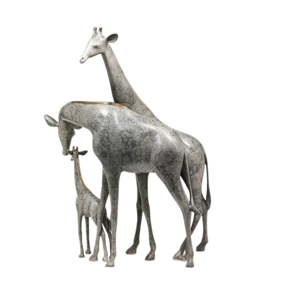 Loet Vanderveen - GIRAFFE FAMILY (336) - BRONZE - 19 X 9.5 X 20 - These sculptures are bronze limited editions.
<br>
<br><a href="/[sculpture]/[available]-[patina]-[swatches]/">More than 30 patinas are available</a>. Available patinas are indicated as IN STOCK. Loet Vanderveen limited editions are always in strong demand and our stocked inventory sells quickly. Special orders are not being taken at this time.
<br>
<br>Allow a few weeks for your sculptures to arrive as each one is thoroughly prepared and packed in our warehouse. This includes fully customized crating and boxing for each piece. Your patience is appreciated during this process as we strive to ensure that your new artwork safely arrives.
<br>
<br>Shipping and Handling TBD