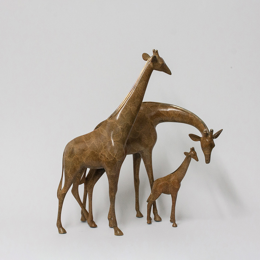 Loet Vanderveen - GIRAFFE FAMILY (336) - BRONZE - 19 X 9.5 X 20 - These sculptures are bronze limited editions.
<br>
<br><a href="/[sculpture]/[available]-[patina]-[swatches]/">More than 30 patinas are available</a>. Available patinas are indicated as IN STOCK. Loet Vanderveen limited editions are always in strong demand and our stocked inventory sells quickly. Special orders are not being taken at this time.
<br>
<br>Allow a few weeks for your sculptures to arrive as each one is thoroughly prepared and packed in our warehouse. This includes fully customized crating and boxing for each piece. Your patience is appreciated during this process as we strive to ensure that your new artwork safely arrives.
<br>
<br>Shipping and Handling TBD