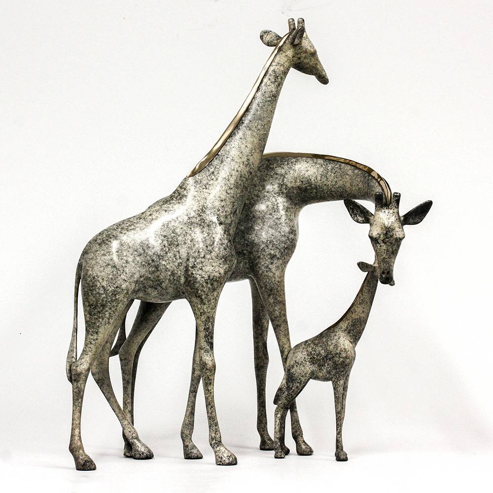 Loet Vanderveen - GIRAFFE FAMILY (336) - BRONZE - 19 X 9.5 X 20 - These sculptures are bronze limited editions.
<br>
<br><a href="/[sculpture]/[available]-[patina]-[swatches]/">More than 30 patinas are available</a>. Available patinas are indicated as IN STOCK. Loet Vanderveen limited editions are always in strong demand and our stocked inventory sells quickly. Special orders are not being taken at this time.
<br>
<br>Allow a few weeks for your sculptures to arrive as each one is thoroughly prepared and packed in our warehouse. This includes fully customized crating and boxing for each piece. Your patience is appreciated during this process as we strive to ensure that your new artwork safely arrives.
<br>
<br>Shipping and Handling TBD