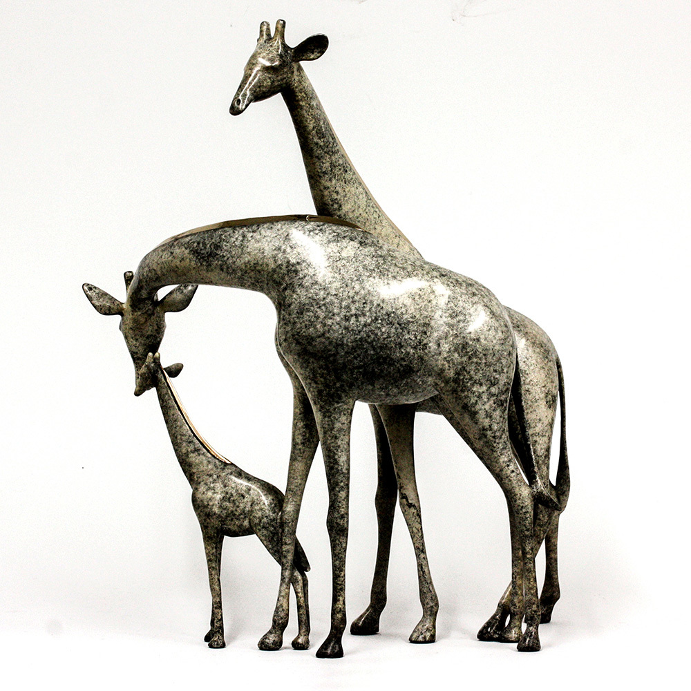 Loet Vanderveen - GIRAFFE FAMILY (336) - BRONZE - 19 X 9.5 X 20 - These sculptures are bronze limited editions.
<br>
<br><a href="/[sculpture]/[available]-[patina]-[swatches]/">More than 30 patinas are available</a>. Available patinas are indicated as IN STOCK. Loet Vanderveen limited editions are always in strong demand and our stocked inventory sells quickly. Special orders are not being taken at this time.
<br>
<br>Allow a few weeks for your sculptures to arrive as each one is thoroughly prepared and packed in our warehouse. This includes fully customized crating and boxing for each piece. Your patience is appreciated during this process as we strive to ensure that your new artwork safely arrives.
<br>
<br>Shipping and Handling TBD