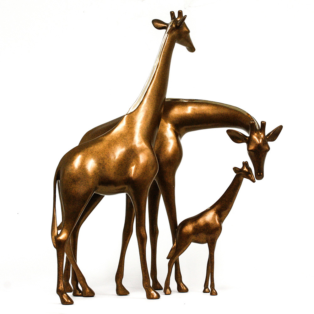 Loet Vanderveen - GIRAFFE FAMILY (336) - BRONZE - 19 X 9.5 X 20 - These sculptures are bronze limited editions.
<br>
<br><a href="/[sculpture]/[available]-[patina]-[swatches]/">More than 30 patinas are available</a>. Available patinas are indicated as IN STOCK. Loet Vanderveen limited editions are always in strong demand and our stocked inventory sells quickly. Special orders are not being taken at this time.
<br>
<br>Allow a few weeks for your sculptures to arrive as each one is thoroughly prepared and packed in our warehouse. This includes fully customized crating and boxing for each piece. Your patience is appreciated during this process as we strive to ensure that your new artwork safely arrives.
<br>
<br>Shipping and Handling TBD