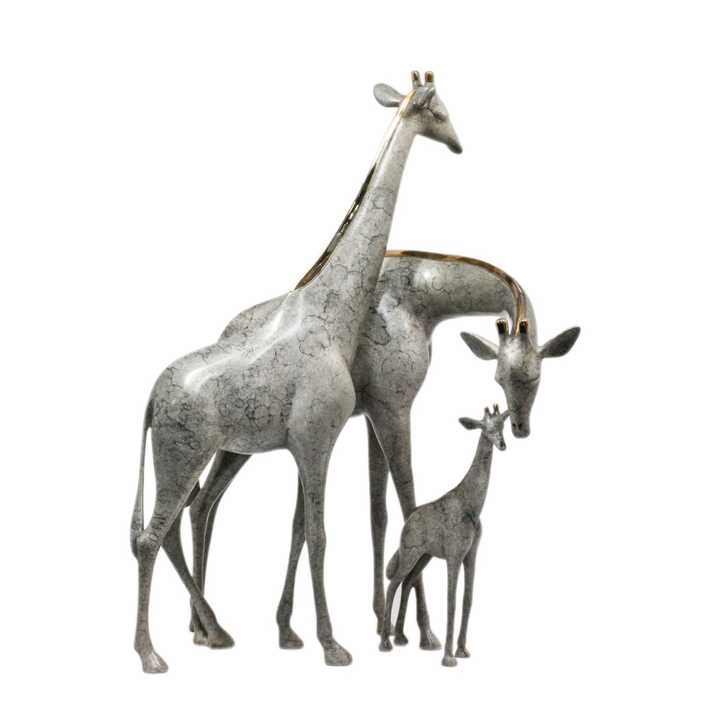 Loet Vanderveen - GIRAFFE FAMILY (336) - BRONZE - 19 X 9.5 X 20 - These sculptures are bronze limited editions.
<br>
<br><a href="/[sculpture]/[available]-[patina]-[swatches]/">More than 30 patinas are available</a>. Available patinas are indicated as IN STOCK. Loet Vanderveen limited editions are always in strong demand and our stocked inventory sells quickly. Special orders are not being taken at this time.
<br>
<br>Allow a few weeks for your sculptures to arrive as each one is thoroughly prepared and packed in our warehouse. This includes fully customized crating and boxing for each piece. Your patience is appreciated during this process as we strive to ensure that your new artwork safely arrives.
<br>
<br>Shipping and Handling TBD