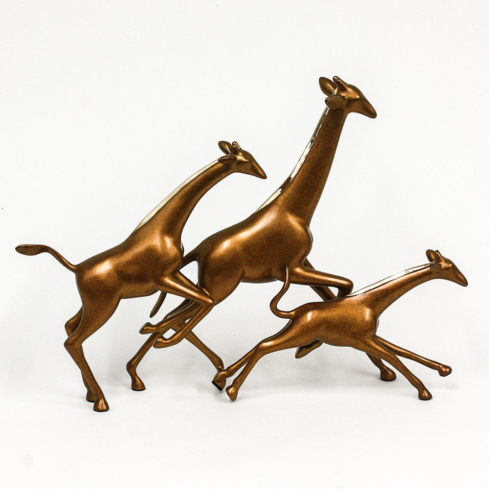 Loet Vanderveen - GIRAFFES, RUNNING (337) - BRONZE - 18 X 4 X 13 - These sculptures are bronze limited editions.
<br>
<br><a href="/[sculpture]/[available]-[patina]-[swatches]/">More than 30 patinas are available</a>. Available patinas are indicated as IN STOCK. Loet Vanderveen limited editions are always in strong demand and our stocked inventory sells quickly. Special orders are not being taken at this time.
<br>
<br>Allow a few weeks for your sculptures to arrive as each one is thoroughly prepared and packed in our warehouse. This includes fully customized crating and boxing for each piece. Your patience is appreciated during this process as we strive to ensure that your new artwork safely arrives.
<br>
<br>Shipping and Handling TBD
