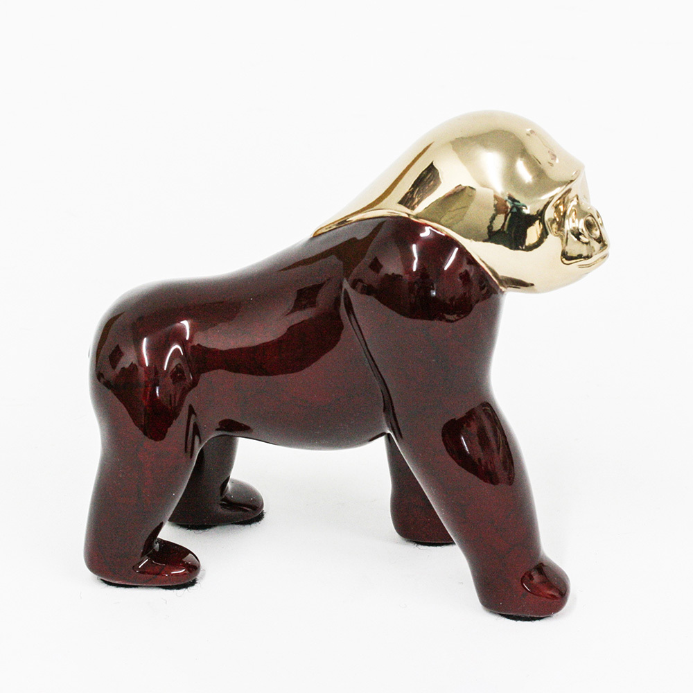 Loet Vanderveen - GORILLA, CLASSIC (339) - BRONZE - 5 X 5 - These sculptures are bronze limited editions.
<br>
<br><a href="/[sculpture]/[available]-[patina]-[swatches]/">More than 30 patinas are available</a>. Available patinas are indicated as IN STOCK. Loet Vanderveen limited editions are always in strong demand and our stocked inventory sells quickly. Special orders are not being taken at this time.
<br>
<br>Allow a few weeks for your sculptures to arrive as each one is thoroughly prepared and packed in our warehouse. This includes fully customized crating and boxing for each piece. Your patience is appreciated during this process as we strive to ensure that your new artwork safely arrives.
<br>
<br>Shipping and Handling TBD