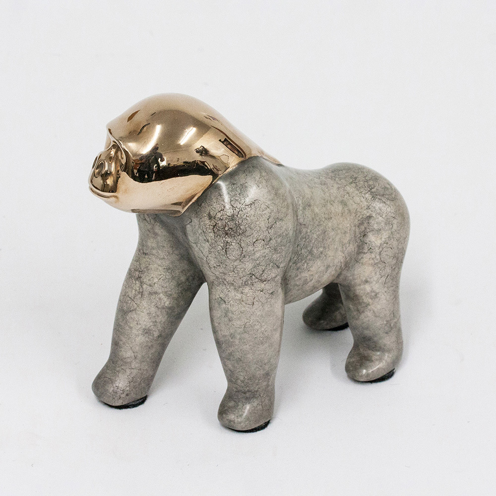 Loet Vanderveen - GORILLA, CLASSIC (339) - BRONZE - 5 X 5 - These sculptures are bronze limited editions.
<br>
<br><a href="/[sculpture]/[available]-[patina]-[swatches]/">More than 30 patinas are available</a>. Available patinas are indicated as IN STOCK. Loet Vanderveen limited editions are always in strong demand and our stocked inventory sells quickly. Special orders are not being taken at this time.
<br>
<br>Allow a few weeks for your sculptures to arrive as each one is thoroughly prepared and packed in our warehouse. This includes fully customized crating and boxing for each piece. Your patience is appreciated during this process as we strive to ensure that your new artwork safely arrives.
<br>
<br>Shipping and Handling TBD