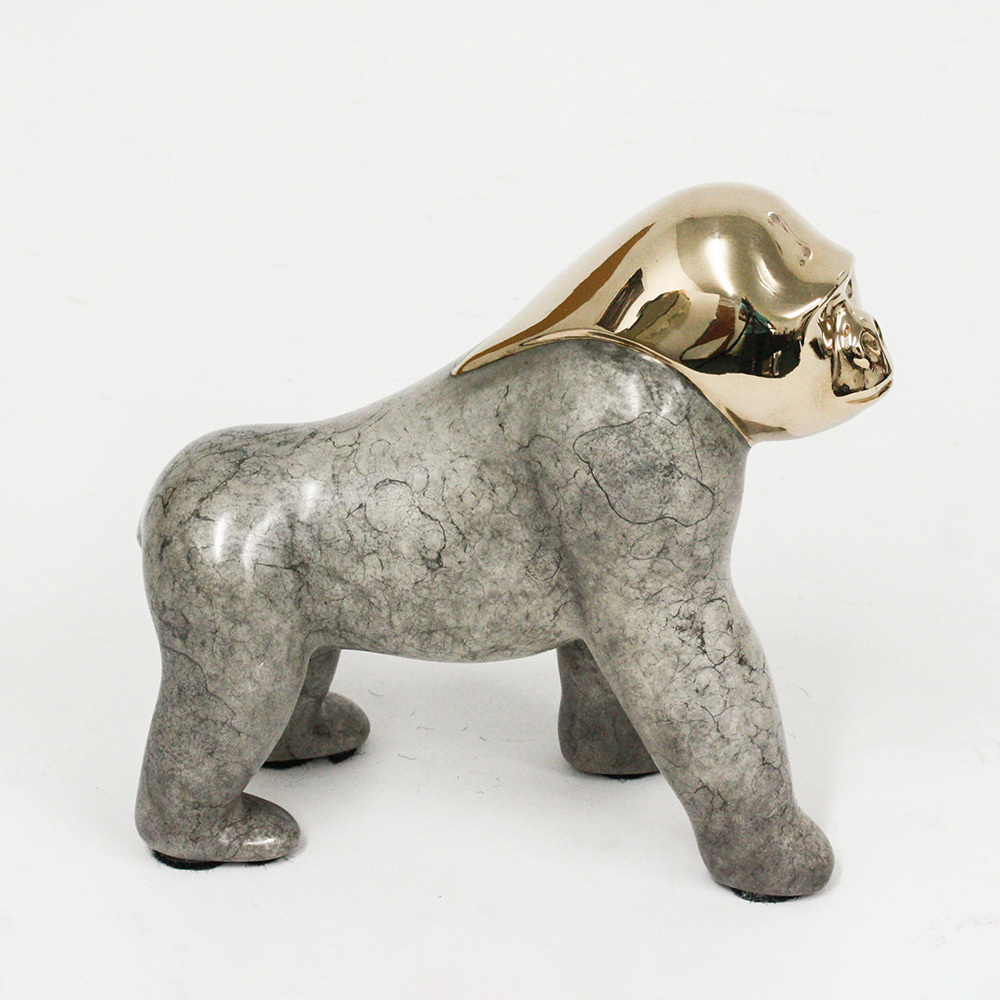Loet Vanderveen - GORILLA, CLASSIC (339) - BRONZE - 5 X 5 - These sculptures are bronze limited editions.
<br>
<br><a href="/[sculpture]/[available]-[patina]-[swatches]/">More than 30 patinas are available</a>. Available patinas are indicated as IN STOCK. Loet Vanderveen limited editions are always in strong demand and our stocked inventory sells quickly. Special orders are not being taken at this time.
<br>
<br>Allow a few weeks for your sculptures to arrive as each one is thoroughly prepared and packed in our warehouse. This includes fully customized crating and boxing for each piece. Your patience is appreciated during this process as we strive to ensure that your new artwork safely arrives.
<br>
<br>Shipping and Handling TBD