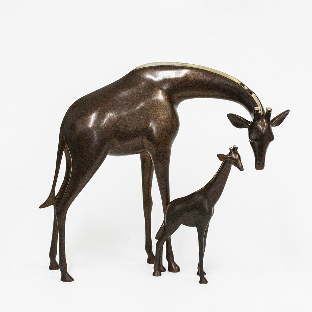 Loet Vanderveen - GIRAFFE AND BABY LG (340) - BRONZE - 16 X 8.5 X 14 - Free Shipping Anywhere In The USA!
<br>
<br>These sculptures are bronze limited editions.
<br>
<br><a href="/[sculpture]/[available]-[patina]-[swatches]/">More than 30 patinas are available</a>. Available patinas are indicated as IN STOCK. Loet Vanderveen limited editions are always in strong demand and our stocked inventory sells quickly. Special orders are not being taken at this time.
<br>
<br>Allow a few weeks for your sculptures to arrive as each one is thoroughly prepared and packed in our warehouse. This includes fully customized crating and boxing for each piece. Your patience is appreciated during this process as we strive to ensure that your new artwork safely arrives.