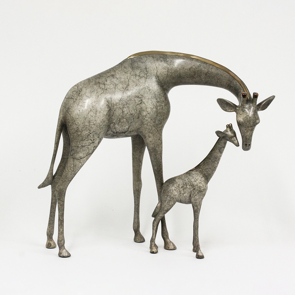 Loet Vanderveen - GIRAFFE AND BABY LG (340) - BRONZE - 16 X 8.5 X 14 - Free Shipping Anywhere In The USA!
<br>
<br>These sculptures are bronze limited editions.
<br>
<br><a href="/[sculpture]/[available]-[patina]-[swatches]/">More than 30 patinas are available</a>. Available patinas are indicated as IN STOCK. Loet Vanderveen limited editions are always in strong demand and our stocked inventory sells quickly. Special orders are not being taken at this time.
<br>
<br>Allow a few weeks for your sculptures to arrive as each one is thoroughly prepared and packed in our warehouse. This includes fully customized crating and boxing for each piece. Your patience is appreciated during this process as we strive to ensure that your new artwork safely arrives.