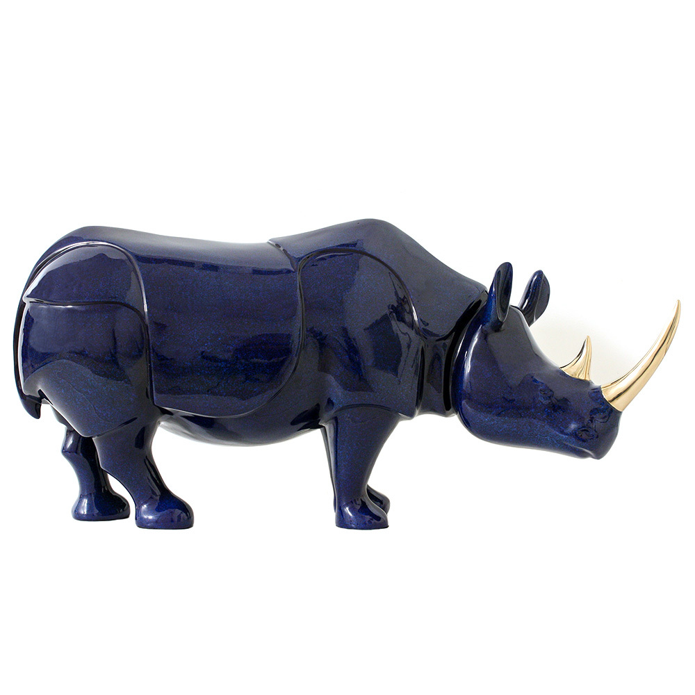 Loet Vanderveen - RHINO, IMPERIAL (341) - BRONZE - 28 X 10 X 13 - These sculptures are bronze limited editions.
<br>
<br><a href="/[sculpture]/[available]-[patina]-[swatches]/">More than 30 patinas are available</a>. Available patinas are indicated as IN STOCK. Loet Vanderveen limited editions are always in strong demand and our stocked inventory sells quickly. Special orders are not being taken at this time.
<br>
<br>Allow a few weeks for your sculptures to arrive as each one is thoroughly prepared and packed in our warehouse. This includes fully customized crating and boxing for each piece. Your patience is appreciated during this process as we strive to ensure that your new artwork safely arrives.
<br>
<br>Shipping and Handling TBD