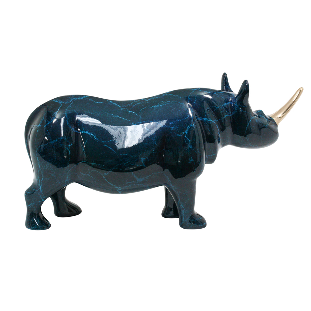 Loet Vanderveen - RHINO, IMPERIAL (341) - BRONZE - 28 X 10 X 13 - These sculptures are bronze limited editions.
<br>
<br><a href="/[sculpture]/[available]-[patina]-[swatches]/">More than 30 patinas are available</a>. Available patinas are indicated as IN STOCK. Loet Vanderveen limited editions are always in strong demand and our stocked inventory sells quickly. Special orders are not being taken at this time.
<br>
<br>Allow a few weeks for your sculptures to arrive as each one is thoroughly prepared and packed in our warehouse. This includes fully customized crating and boxing for each piece. Your patience is appreciated during this process as we strive to ensure that your new artwork safely arrives.
<br>
<br>Shipping and Handling TBD