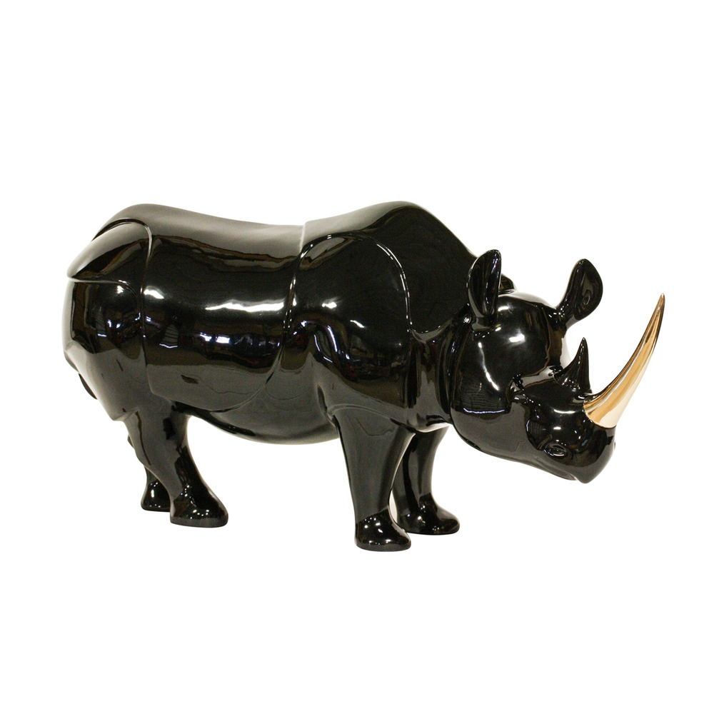 Loet Vanderveen - RHINO, IMPERIAL (341) - BRONZE - 28 X 10 X 13 - These sculptures are bronze limited editions.
<br>
<br><a href="/[sculpture]/[available]-[patina]-[swatches]/">More than 30 patinas are available</a>. Available patinas are indicated as IN STOCK. Loet Vanderveen limited editions are always in strong demand and our stocked inventory sells quickly. Special orders are not being taken at this time.
<br>
<br>Allow a few weeks for your sculptures to arrive as each one is thoroughly prepared and packed in our warehouse. This includes fully customized crating and boxing for each piece. Your patience is appreciated during this process as we strive to ensure that your new artwork safely arrives.
<br>
<br>Shipping and Handling TBD