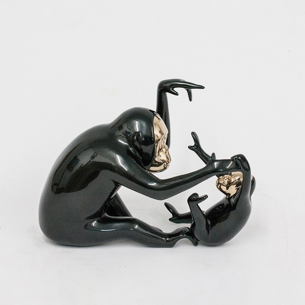 Loet Vanderveen - ORANGUTAN & BABY (351) - BRONZE - 9 X 3.5 X 6 - These sculptures are bronze limited editions.
<br>
<br><a href="/[sculpture]/[available]-[patina]-[swatches]/">More than 30 patinas are available</a>. Available patinas are indicated as IN STOCK. Loet Vanderveen limited editions are always in strong demand and our stocked inventory sells quickly. Special orders are not being taken at this time.
<br>
<br>Allow a few weeks for your sculptures to arrive as each one is thoroughly prepared and packed in our warehouse. This includes fully customized crating and boxing for each piece. Your patience is appreciated during this process as we strive to ensure that your new artwork safely arrives.
<br>
<br>Shipping and Handling TBD