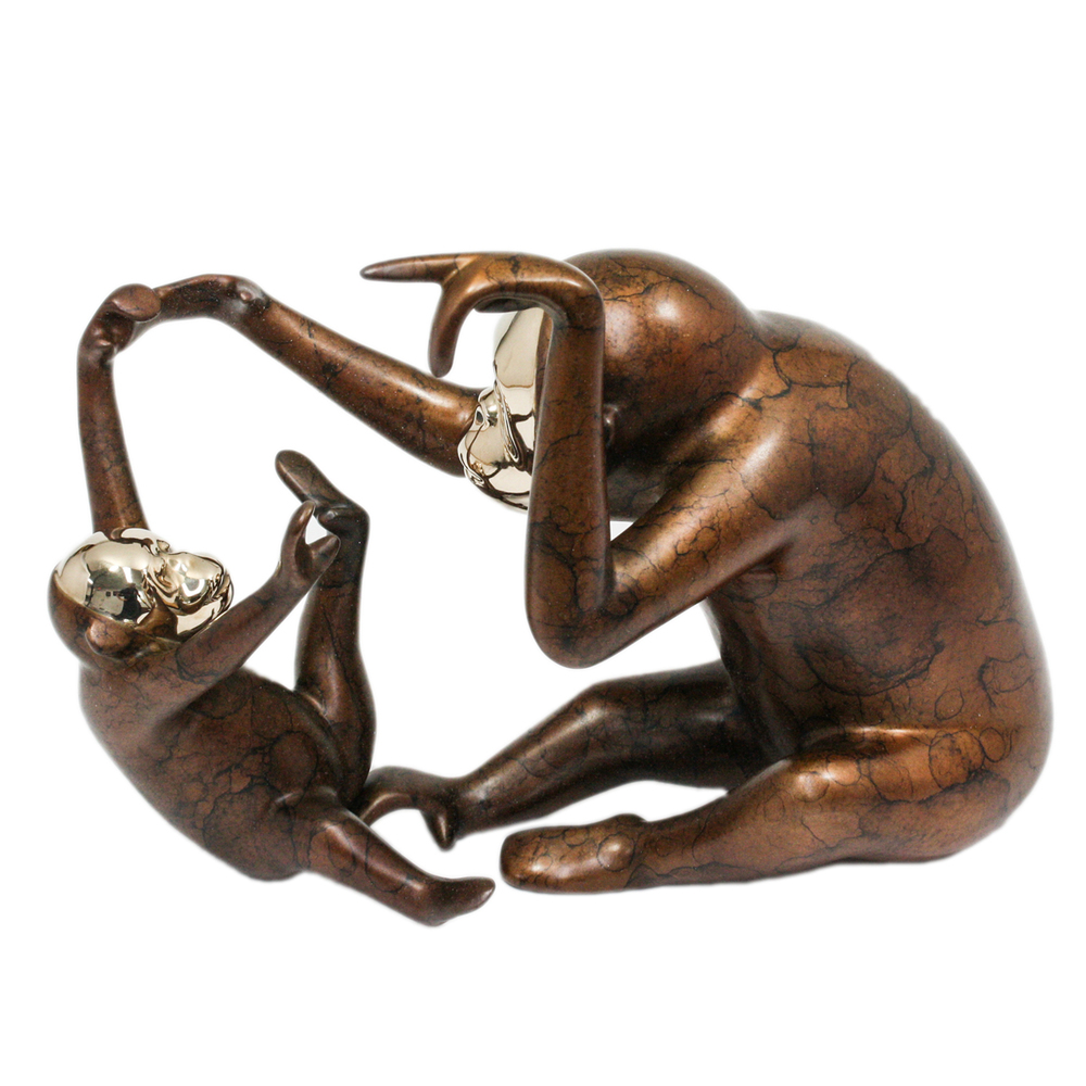 Loet Vanderveen - ORANGUTAN & BABY (351) - BRONZE - 9 X 3.5 X 6 - These sculptures are bronze limited editions.
<br>
<br><a href="/[sculpture]/[available]-[patina]-[swatches]/">More than 30 patinas are available</a>. Available patinas are indicated as IN STOCK. Loet Vanderveen limited editions are always in strong demand and our stocked inventory sells quickly. Special orders are not being taken at this time.
<br>
<br>Allow a few weeks for your sculptures to arrive as each one is thoroughly prepared and packed in our warehouse. This includes fully customized crating and boxing for each piece. Your patience is appreciated during this process as we strive to ensure that your new artwork safely arrives.
<br>
<br>Shipping and Handling TBD