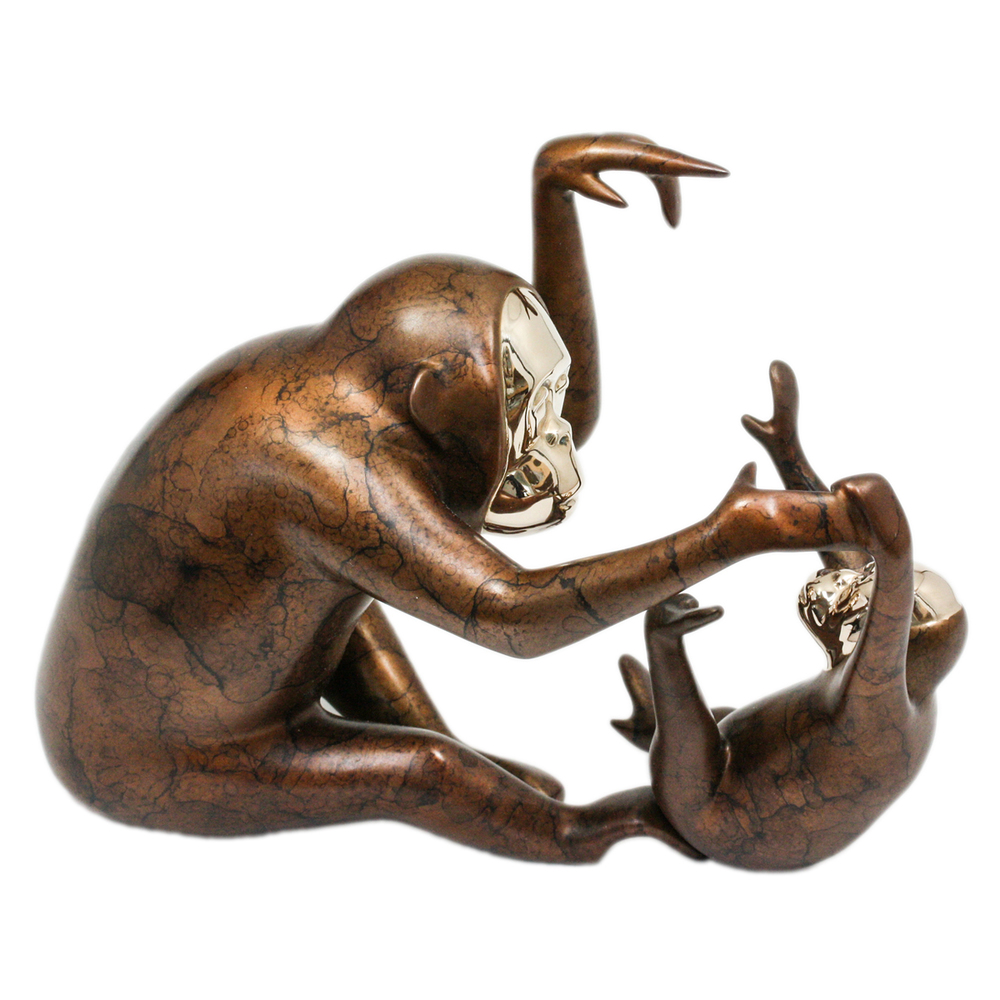 Loet Vanderveen - ORANGUTAN & BABY (351) - BRONZE - 9 X 3.5 X 6 - These sculptures are bronze limited editions.
<br>
<br><a href="/[sculpture]/[available]-[patina]-[swatches]/">More than 30 patinas are available</a>. Available patinas are indicated as IN STOCK. Loet Vanderveen limited editions are always in strong demand and our stocked inventory sells quickly. Special orders are not being taken at this time.
<br>
<br>Allow a few weeks for your sculptures to arrive as each one is thoroughly prepared and packed in our warehouse. This includes fully customized crating and boxing for each piece. Your patience is appreciated during this process as we strive to ensure that your new artwork safely arrives.
<br>
<br>Shipping and Handling TBD