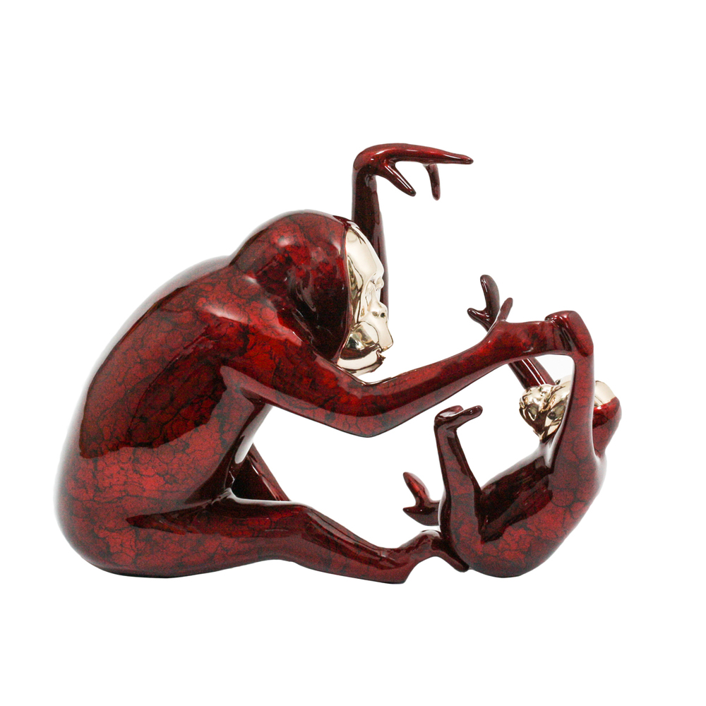 Loet Vanderveen - ORANGUTAN & BABY (351) - BRONZE - 9 X 3.5 X 6 - These sculptures are bronze limited editions.
<br>
<br><a href="/[sculpture]/[available]-[patina]-[swatches]/">More than 30 patinas are available</a>. Available patinas are indicated as IN STOCK. Loet Vanderveen limited editions are always in strong demand and our stocked inventory sells quickly. Special orders are not being taken at this time.
<br>
<br>Allow a few weeks for your sculptures to arrive as each one is thoroughly prepared and packed in our warehouse. This includes fully customized crating and boxing for each piece. Your patience is appreciated during this process as we strive to ensure that your new artwork safely arrives.
<br>
<br>Shipping and Handling TBD