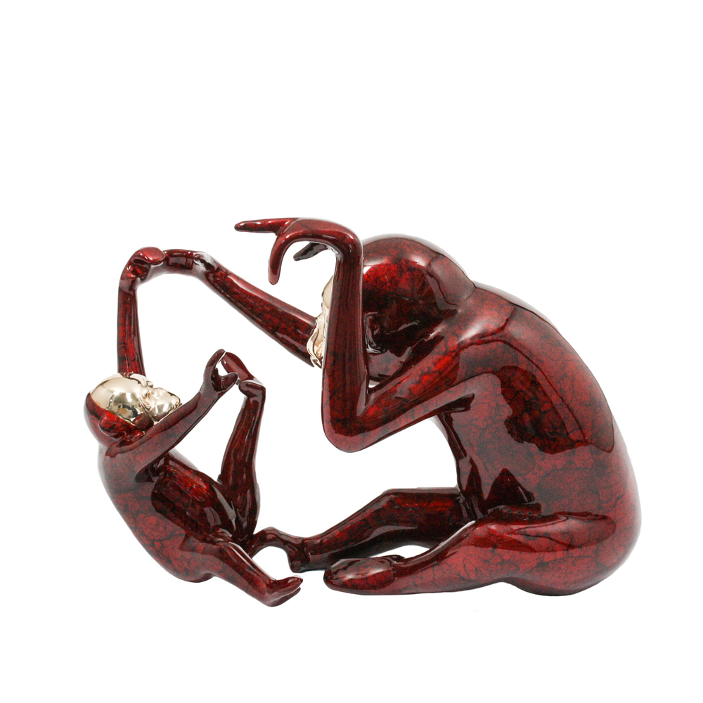 Loet Vanderveen - ORANGUTAN & BABY (351) - BRONZE - 9 X 3.5 X 6 - These sculptures are bronze limited editions.
<br>
<br><a href="/[sculpture]/[available]-[patina]-[swatches]/">More than 30 patinas are available</a>. Available patinas are indicated as IN STOCK. Loet Vanderveen limited editions are always in strong demand and our stocked inventory sells quickly. Special orders are not being taken at this time.
<br>
<br>Allow a few weeks for your sculptures to arrive as each one is thoroughly prepared and packed in our warehouse. This includes fully customized crating and boxing for each piece. Your patience is appreciated during this process as we strive to ensure that your new artwork safely arrives.
<br>
<br>Shipping and Handling TBD