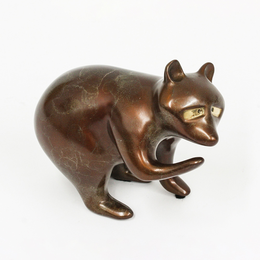 Loet Vanderveen - RACCOON, CLASSIC (356) - BRONZE - 6 X 3.5 - These sculptures are bronze limited editions.
<br>
<br><a href="/[sculpture]/[available]-[patina]-[swatches]/">More than 30 patinas are available</a>. Available patinas are indicated as IN STOCK. Loet Vanderveen limited editions are always in strong demand and our stocked inventory sells quickly. Special orders are not being taken at this time.
<br>
<br>Allow a few weeks for your sculptures to arrive as each one is thoroughly prepared and packed in our warehouse. This includes fully customized crating and boxing for each piece. Your patience is appreciated during this process as we strive to ensure that your new artwork safely arrives.
<br>
<br>Shipping and Handling TBD