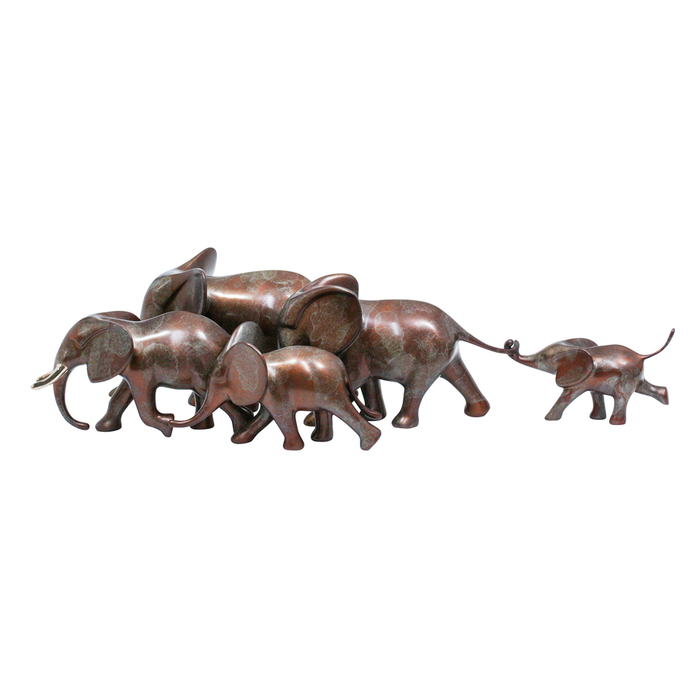 Loet Vanderveen - ELEPHANTS, RUNNING X5 (362) - BRONZE - 22 X 8 X 4.5 - Free Shipping Anywhere In The USA!<br><br>These sculptures are bronze limited editions.<br><br><a href="/[sculpture]/[available]-[patina]-[swatches]/">More than 30 patinas are available</a>. Available patinas are indicated as IN STOCK. Loet Vanderveen limited editions are always in strong demand and our stocked inventory sells quickly. Please contact the galleries for any special orders.<br><br>Allow a few weeks for your sculptures to arrive as each one is thoroughly prepared and packed in our warehouse. This includes fully customized crating and boxing for each piece. Your patience is appreciated during this process as we strive to ensure that your new artwork safely arrives.