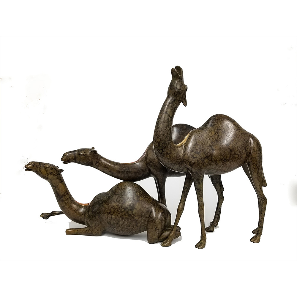 Loet Vanderveen - CAMEL, FAMILY (368) - BRONZE - 23 X 17 - These sculptures are bronze limited editions.
<br>
<br><a href="/[sculpture]/[available]-[patina]-[swatches]/">More than 30 patinas are available</a>. Available patinas are indicated as IN STOCK. Loet Vanderveen limited editions are always in strong demand and our stocked inventory sells quickly. Special orders are not being taken at this time.
<br>
<br>Allow a few weeks for your sculptures to arrive as each one is thoroughly prepared and packed in our warehouse. This includes fully customized crating and boxing for each piece. Your patience is appreciated during this process as we strive to ensure that your new artwork safely arrives.
<br>
<br>Shipping and Handling TBD