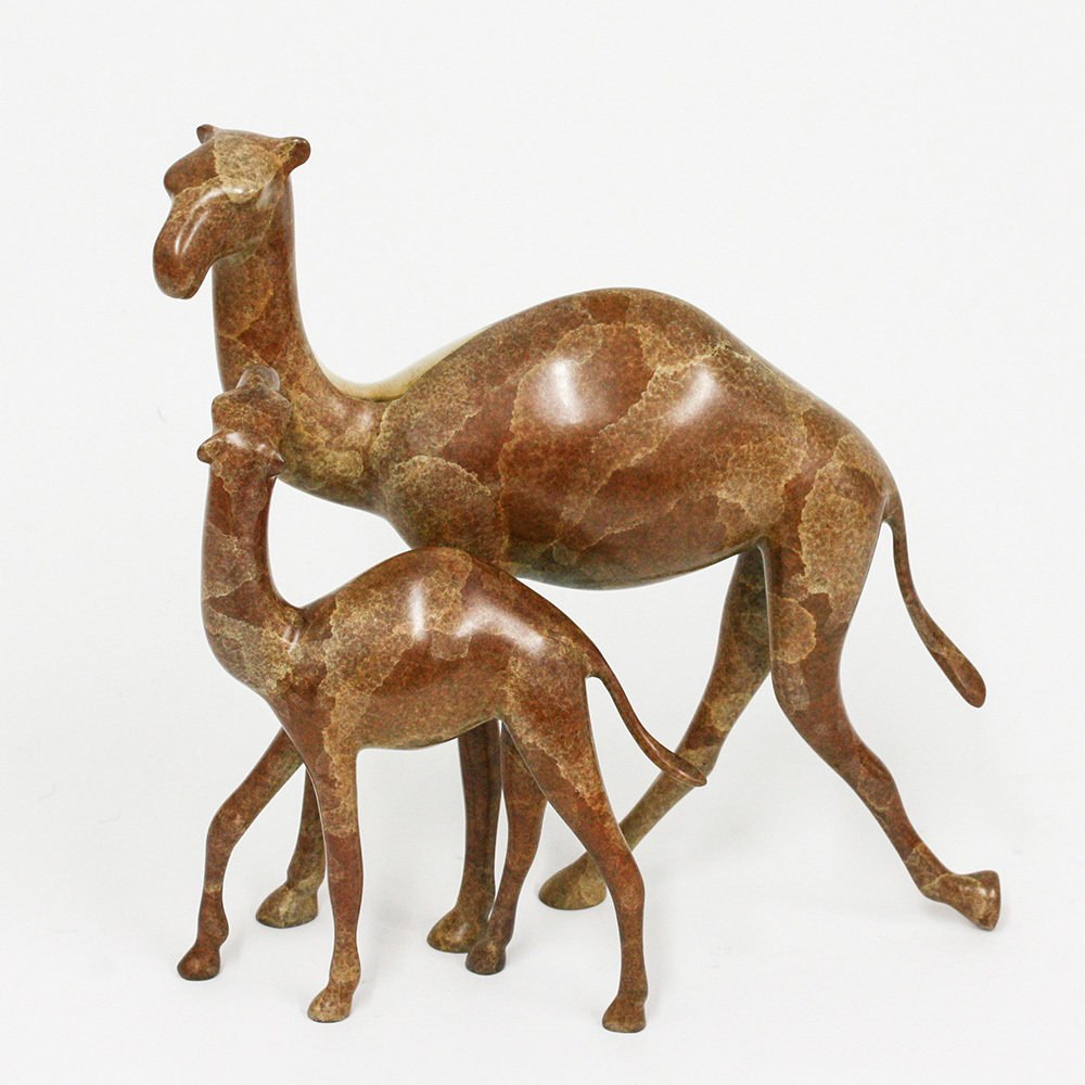 Loet Vanderveen - CAMEL & BABY (369) - BRONZE - 8 X 3 X 8 - Free Shipping Anywhere In The USA!
<br>
<br>These sculptures are bronze limited editions.
<br>
<br><a href="/[sculpture]/[available]-[patina]-[swatches]/">More than 30 patinas are available</a>. Available patinas are indicated as IN STOCK. Loet Vanderveen limited editions are always in strong demand and our stocked inventory sells quickly. Special orders are not being taken at this time.
<br>
<br>Allow a few weeks for your sculptures to arrive as each one is thoroughly prepared and packed in our warehouse. This includes fully customized crating and boxing for each piece. Your patience is appreciated during this process as we strive to ensure that your new artwork safely arrives.