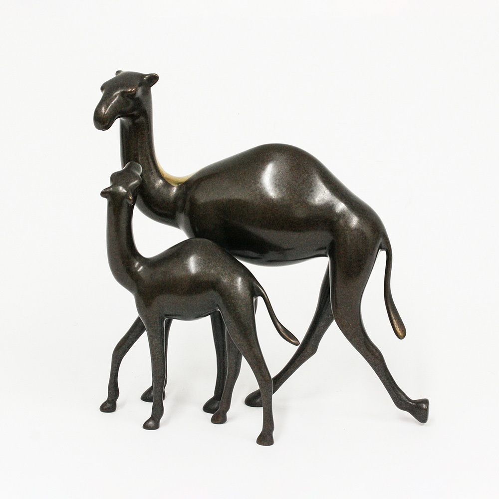 Loet Vanderveen - CAMEL & BABY (369) - BRONZE - 8 X 3 X 8 - Free Shipping Anywhere In The USA!
<br>
<br>These sculptures are bronze limited editions.
<br>
<br><a href="/[sculpture]/[available]-[patina]-[swatches]/">More than 30 patinas are available</a>. Available patinas are indicated as IN STOCK. Loet Vanderveen limited editions are always in strong demand and our stocked inventory sells quickly. Special orders are not being taken at this time.
<br>
<br>Allow a few weeks for your sculptures to arrive as each one is thoroughly prepared and packed in our warehouse. This includes fully customized crating and boxing for each piece. Your patience is appreciated during this process as we strive to ensure that your new artwork safely arrives.