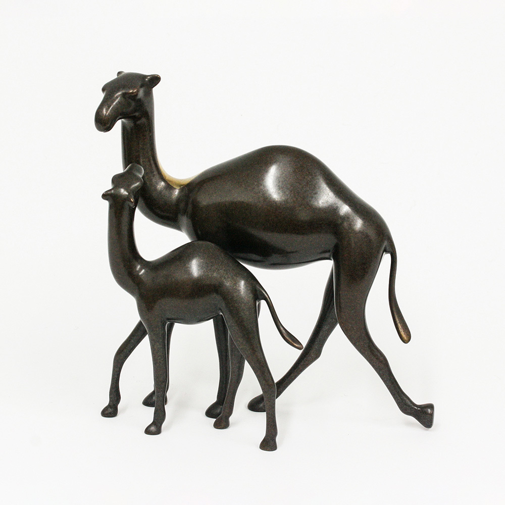 Loet Vanderveen - CAMEL & BABY (369) - BRONZE - 8 X 3 X 8 - These sculptures are bronze limited editions.
<br>
<br><a href="/[sculpture]/[available]-[patina]-[swatches]/">More than 30 patinas are available</a>. Available patinas are indicated as IN STOCK. Loet Vanderveen limited editions are always in strong demand and our stocked inventory sells quickly. Special orders are not being taken at this time.
<br>
<br>Allow a few weeks for your sculptures to arrive as each one is thoroughly prepared and packed in our warehouse. This includes fully customized crating and boxing for each piece. Your patience is appreciated during this process as we strive to ensure that your new artwork safely arrives.
<br>
<br>Shipping and Handling TBD