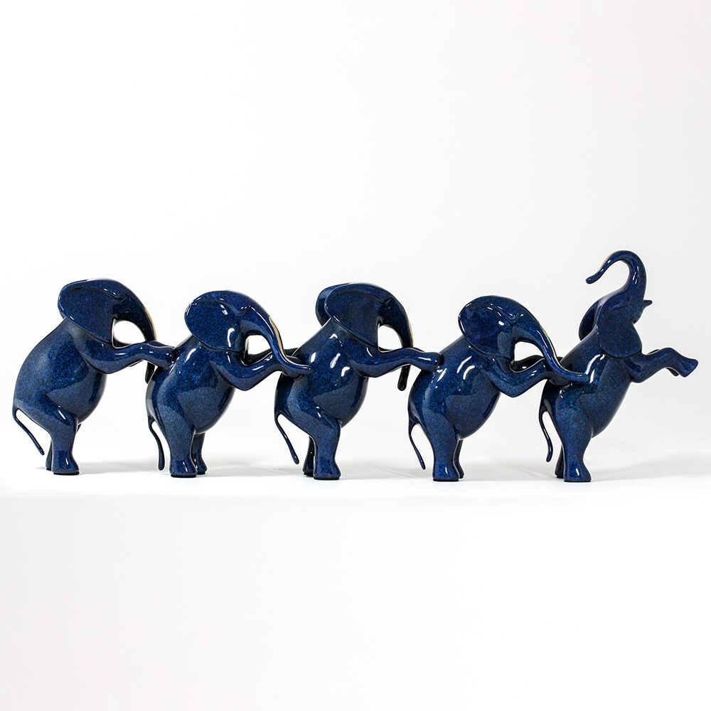 Loet Vanderveen - ELEPHANTS, STANDING LG (373) - BRONZE - 20 X 7 - These sculptures are bronze limited editions.
<br>
<br><a href="/[sculpture]/[available]-[patina]-[swatches]/">More than 30 patinas are available</a>. Available patinas are indicated as IN STOCK. Loet Vanderveen limited editions are always in strong demand and our stocked inventory sells quickly. Special orders are not being taken at this time.
<br>
<br>Allow a few weeks for your sculptures to arrive as each one is thoroughly prepared and packed in our warehouse. This includes fully customized crating and boxing for each piece. Your patience is appreciated during this process as we strive to ensure that your new artwork safely arrives.
<br>
<br>Shipping and Handling TBD
