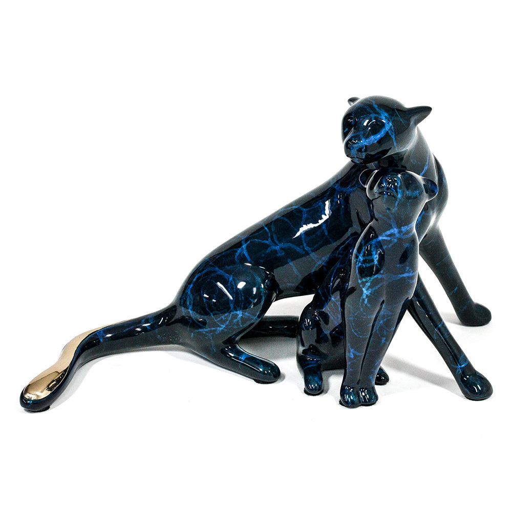 Loet Vanderveen - CHEETAH & CUB (374) - BRONZE - 7.75 X 6.5 X 5.5 - These sculptures are bronze limited editions.
<br>
<br><a href="/[sculpture]/[available]-[patina]-[swatches]/">More than 30 patinas are available</a>. Available patinas are indicated as IN STOCK. Loet Vanderveen limited editions are always in strong demand and our stocked inventory sells quickly. Special orders are not being taken at this time.
<br>
<br>Allow a few weeks for your sculptures to arrive as each one is thoroughly prepared and packed in our warehouse. This includes fully customized crating and boxing for each piece. Your patience is appreciated during this process as we strive to ensure that your new artwork safely arrives.
<br>
<br>Shipping and Handling TBD