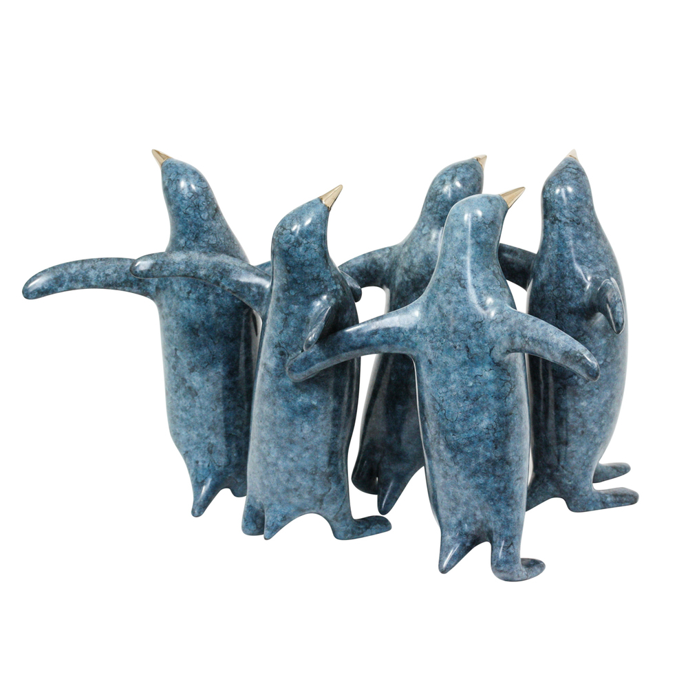 Loet Vanderveen - PENGUIN GROUP, SM. X5 (377) - BRONZE - 11 X 5.5 - Free Shipping Anywhere In The USA!
<br>
<br>These sculptures are bronze limited editions.
<br>
<br><a href="/[sculpture]/[available]-[patina]-[swatches]/">More than 30 patinas are available</a>. Available patinas are indicated as IN STOCK. Loet Vanderveen limited editions are always in strong demand and our stocked inventory sells quickly. Special orders are not being taken at this time.
<br>
<br>Allow a few weeks for your sculptures to arrive as each one is thoroughly prepared and packed in our warehouse. This includes fully customized crating and boxing for each piece. Your patience is appreciated during this process as we strive to ensure that your new artwork safely arrives.