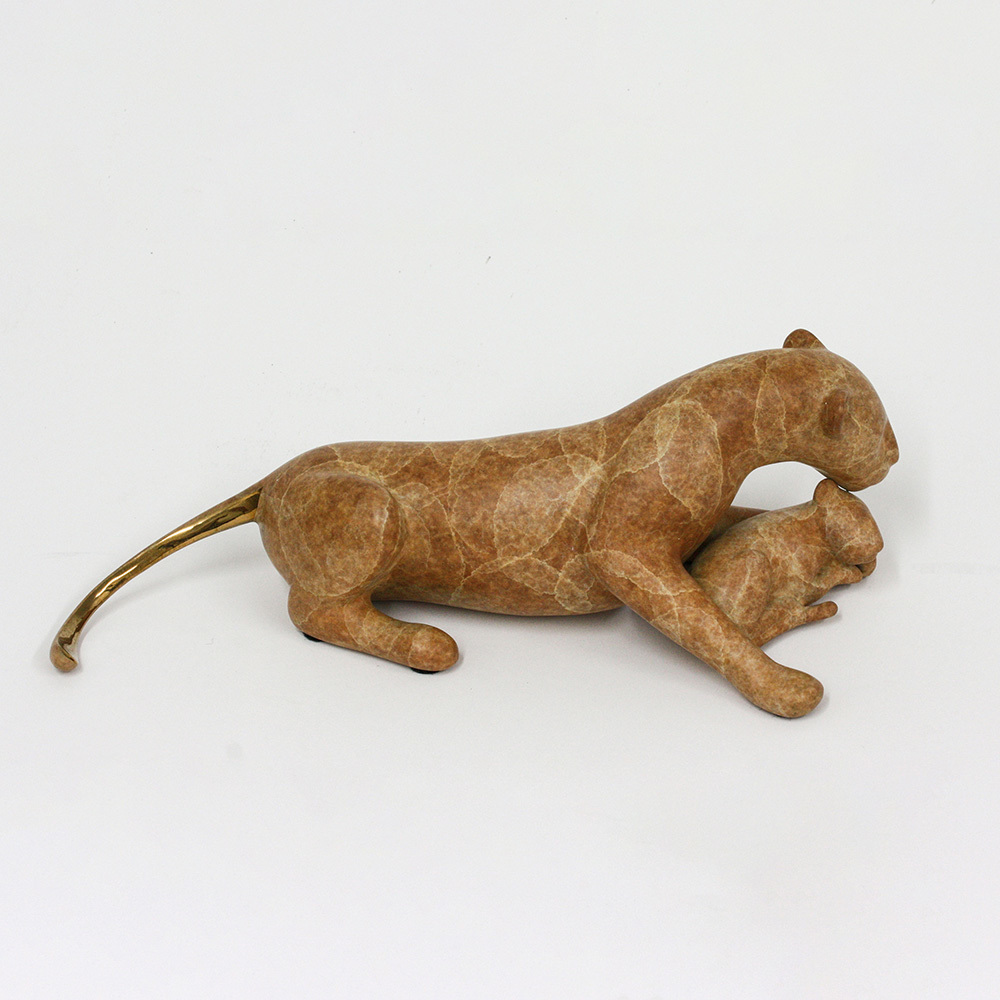 Loet Vanderveen - LIONESS & CUB (383) - BRONZE - 9.5 X 4 X 3.25 - These sculptures are bronze limited editions.
<br>
<br><a href="/[sculpture]/[available]-[patina]-[swatches]/">More than 30 patinas are available</a>. Available patinas are indicated as IN STOCK. Loet Vanderveen limited editions are always in strong demand and our stocked inventory sells quickly. Special orders are not being taken at this time.
<br>
<br>Allow a few weeks for your sculptures to arrive as each one is thoroughly prepared and packed in our warehouse. This includes fully customized crating and boxing for each piece. Your patience is appreciated during this process as we strive to ensure that your new artwork safely arrives.
<br>
<br>Shipping and Handling TBD