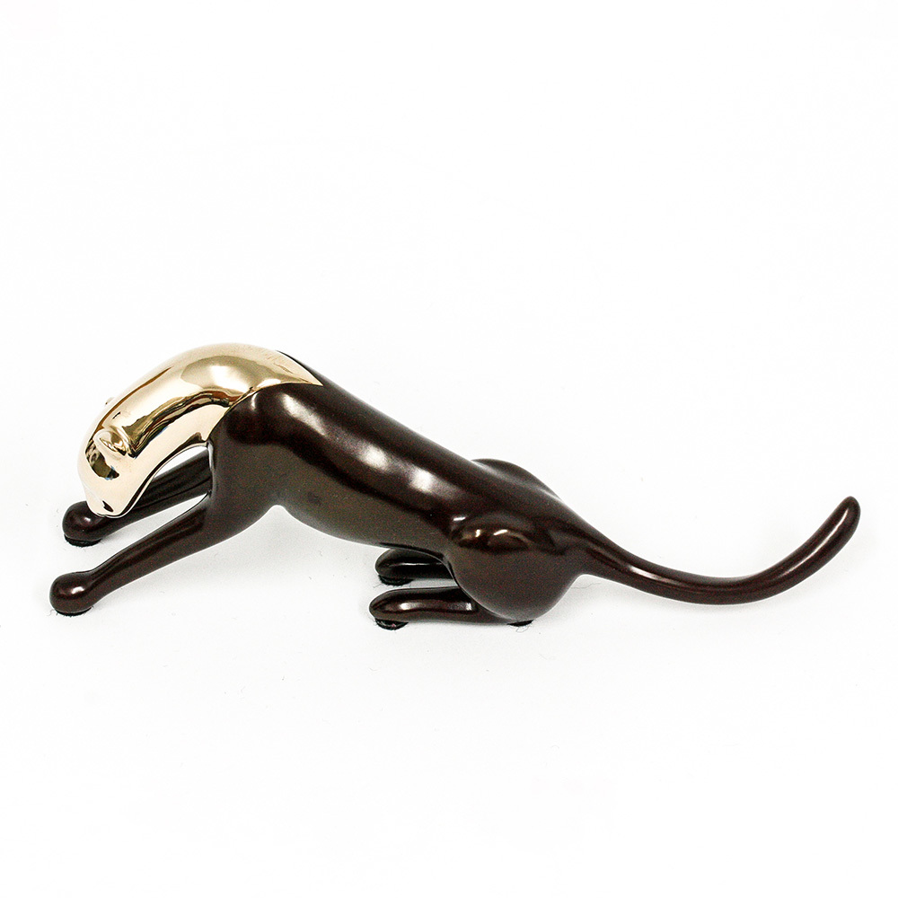 Loet Vanderveen - CHEETAH, CLASSIC STRETCHING (384) - BRONZE - 7.5 X 2.75 - These sculptures are bronze limited editions.
<br>
<br><a href="/[sculpture]/[available]-[patina]-[swatches]/">More than 30 patinas are available</a>. Available patinas are indicated as IN STOCK. Loet Vanderveen limited editions are always in strong demand and our stocked inventory sells quickly. Special orders are not being taken at this time.
<br>
<br>Allow a few weeks for your sculptures to arrive as each one is thoroughly prepared and packed in our warehouse. This includes fully customized crating and boxing for each piece. Your patience is appreciated during this process as we strive to ensure that your new artwork safely arrives.
<br>
<br>Shipping and Handling TBD