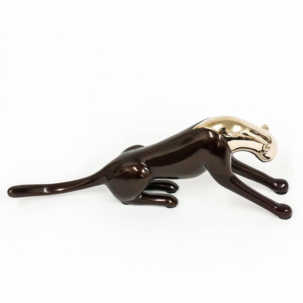 Loet Vanderveen - CHEETAH, CLASSIC STRETCHING (384) - BRONZE - 7.5 X 2.75 - These sculptures are bronze limited editions.
<br>
<br><a href="/[sculpture]/[available]-[patina]-[swatches]/">More than 30 patinas are available</a>. Available patinas are indicated as IN STOCK. Loet Vanderveen limited editions are always in strong demand and our stocked inventory sells quickly. Special orders are not being taken at this time.
<br>
<br>Allow a few weeks for your sculptures to arrive as each one is thoroughly prepared and packed in our warehouse. This includes fully customized crating and boxing for each piece. Your patience is appreciated during this process as we strive to ensure that your new artwork safely arrives.
<br>
<br>Shipping and Handling TBD