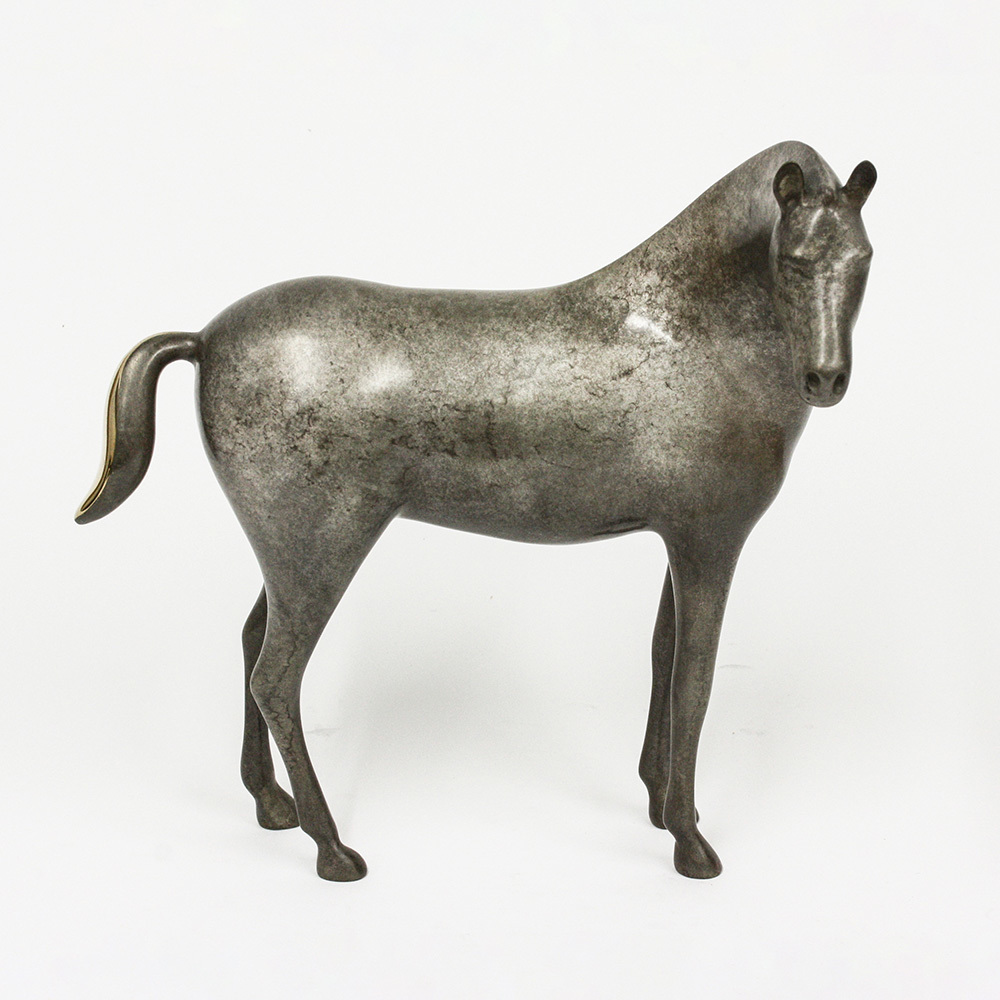 Loet Vanderveen - HORSE, STUDIO (385) - BRONZE - 8.5 X 10.5 - Free Shipping Anywhere In The USA!
<br>
<br>These sculptures are bronze limited editions.
<br>
<br><a href="/[sculpture]/[available]-[patina]-[swatches]/">More than 30 patinas are available</a>. Available patinas are indicated as IN STOCK. Loet Vanderveen limited editions are always in strong demand and our stocked inventory sells quickly. Special orders are not being taken at this time.
<br>
<br>Allow a few weeks for your sculptures to arrive as each one is thoroughly prepared and packed in our warehouse. This includes fully customized crating and boxing for each piece. Your patience is appreciated during this process as we strive to ensure that your new artwork safely arrives.