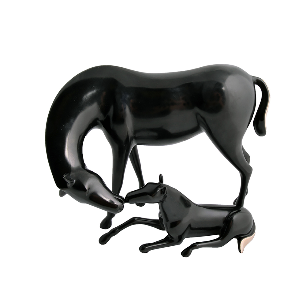 Loet Vanderveen - HORSE AND FOAL (386) - BRONZE - 9 X 7.75 - These sculptures are bronze limited editions.
<br>
<br><a href="/[sculpture]/[available]-[patina]-[swatches]/">More than 30 patinas are available</a>. Available patinas are indicated as IN STOCK. Loet Vanderveen limited editions are always in strong demand and our stocked inventory sells quickly. Special orders are not being taken at this time.
<br>
<br>Allow a few weeks for your sculptures to arrive as each one is thoroughly prepared and packed in our warehouse. This includes fully customized crating and boxing for each piece. Your patience is appreciated during this process as we strive to ensure that your new artwork safely arrives.
<br>
<br>Shipping and Handling TBD