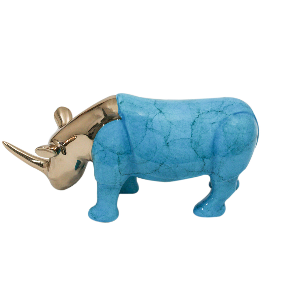 Loet Vanderveen - RHINO, STUDIO (388) - BRONZE - 7.5 X 4.5 - These sculptures are bronze limited editions.
<br>
<br><a href="/[sculpture]/[available]-[patina]-[swatches]/">More than 30 patinas are available</a>. Available patinas are indicated as IN STOCK. Loet Vanderveen limited editions are always in strong demand and our stocked inventory sells quickly. Special orders are not being taken at this time.
<br>
<br>Allow a few weeks for your sculptures to arrive as each one is thoroughly prepared and packed in our warehouse. This includes fully customized crating and boxing for each piece. Your patience is appreciated during this process as we strive to ensure that your new artwork safely arrives.
<br>
<br>Shipping and Handling TBD